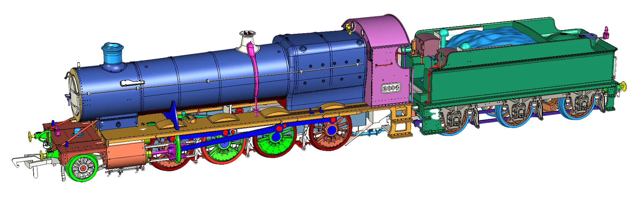 4S-009-002 Class 28xx / 2884 2804 Great Western Green 2-8-0 Steam Locomotive