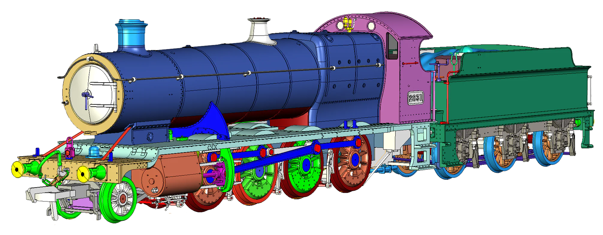 4S-009-001D Class 28xx / 2884 2831 Lined Great Western Green 2-8-0 Steam Locomotive - DCC Fitted