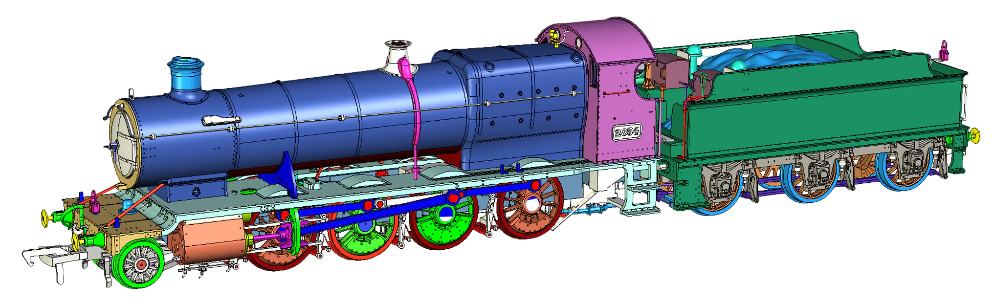 4S-009-003S Class 28xx / 2884 2854 Great Western Green 2-8-0 Steam Locomotive - DCC Sound Fitted