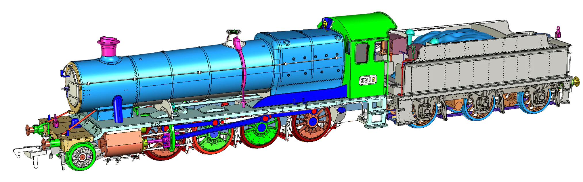 4S-009-005 Class 28xx / 2884 3819 GWR Green 2-8-0 Steam Locomotive
