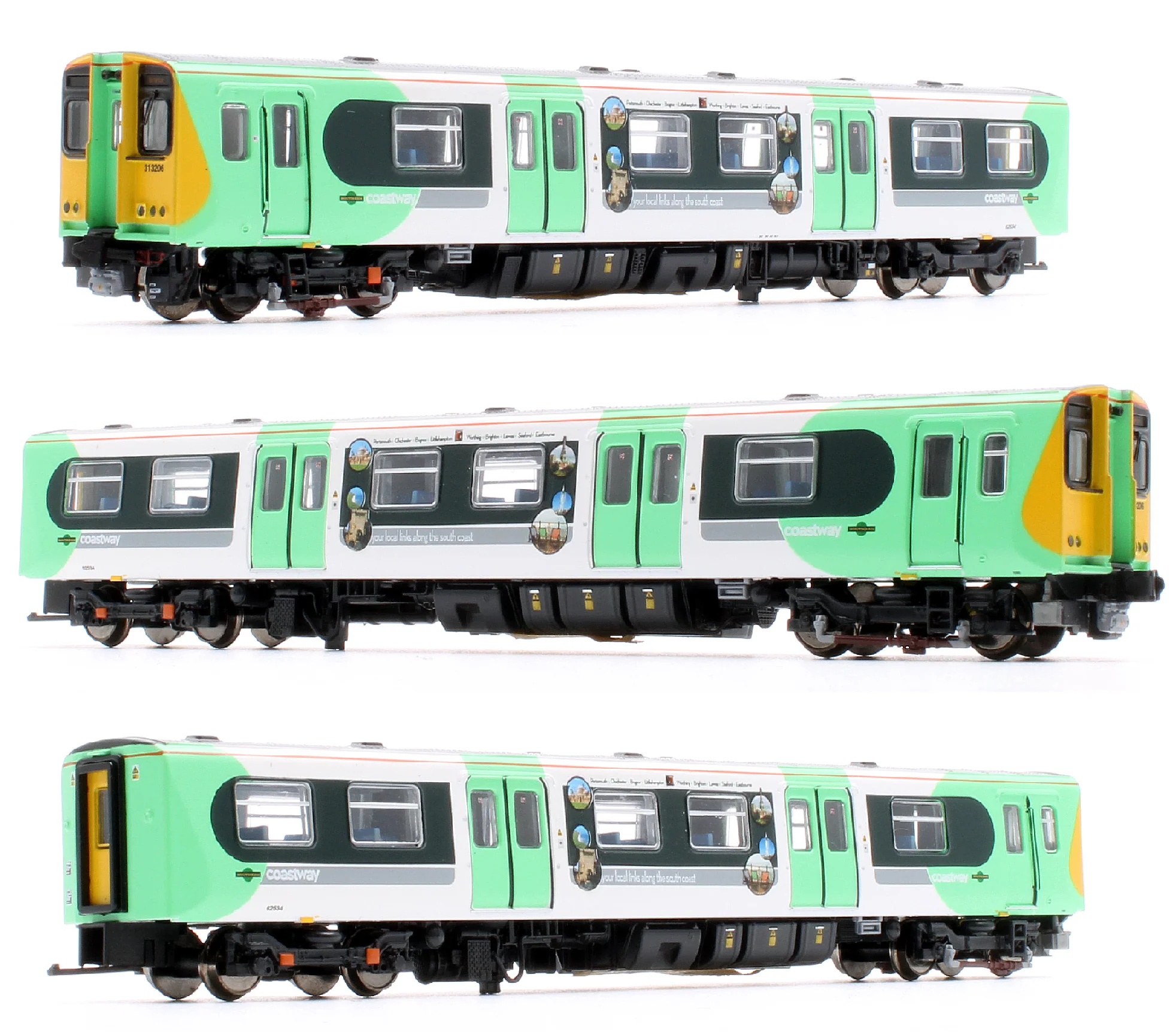RT-N-313-341DC Class 313204 Southern Rail Livery White & Green 3 Car EMU Set