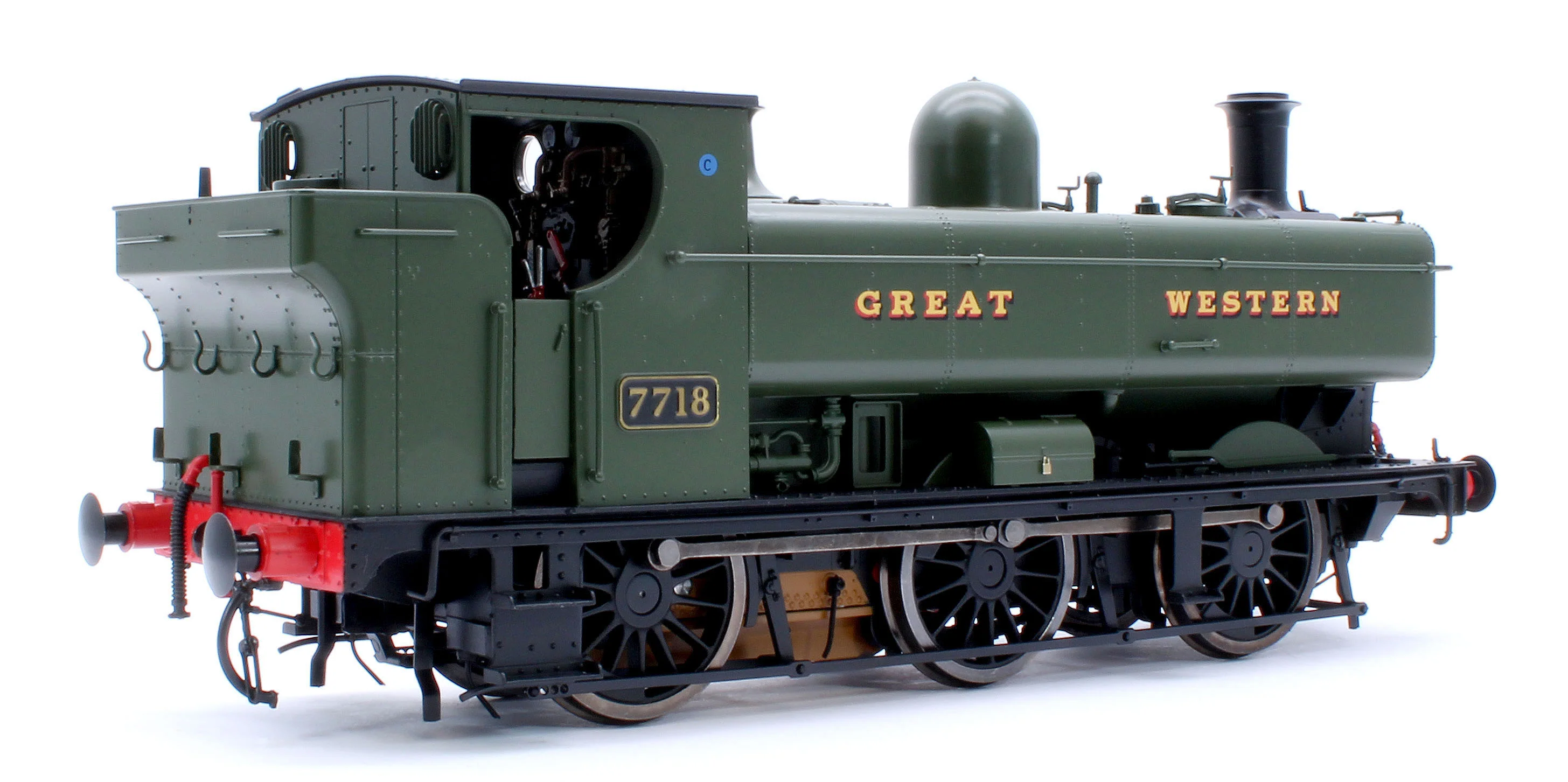7S-007-013 Class 57xx Pannier 'Great Western' Green 7718 - Steam Tank Locomotive - Image 4