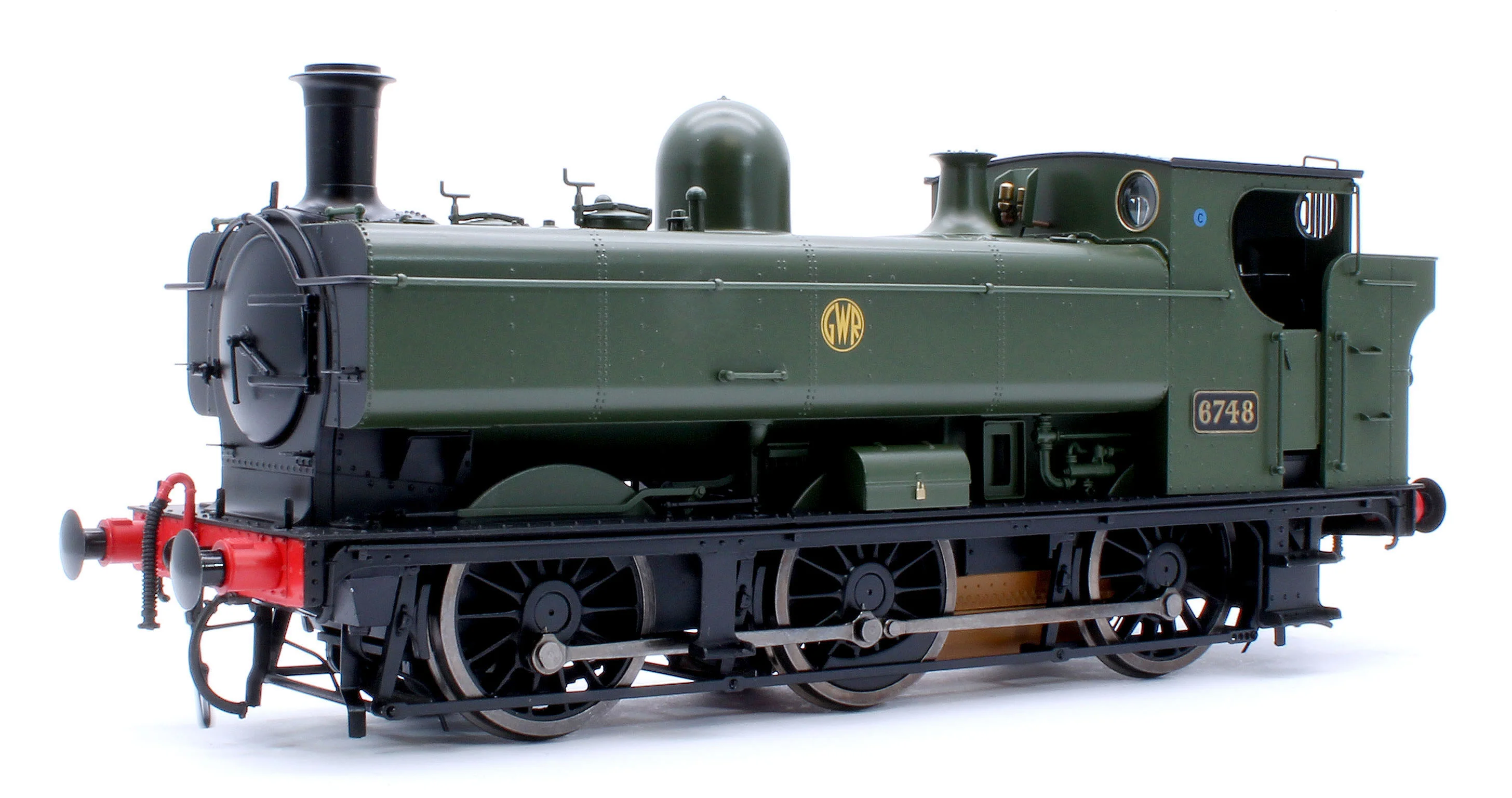 7S-007-014 Class 57xx Pannier GWR Shirtbutton Green 6748 - Steam Tank Locomotive