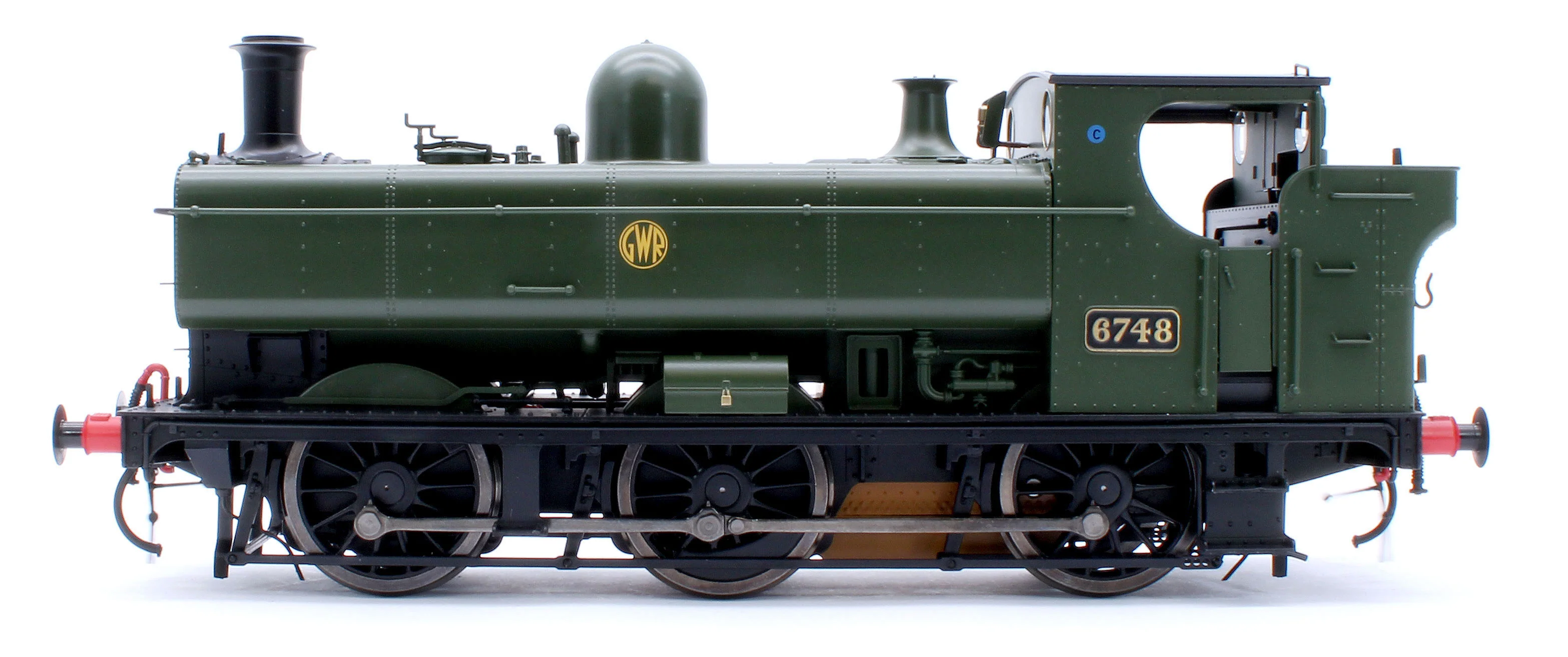 7S-007-014 Class 57xx Pannier GWR Shirtbutton Green 6748 - Steam Tank Locomotive - Image 2