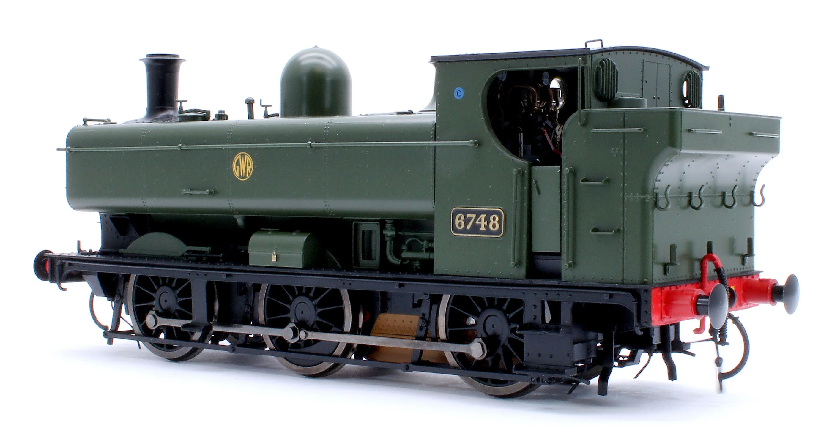 7S-007-014 Class 57xx Pannier GWR Shirtbutton Green 6748 - Steam Tank Locomotive - Image 3