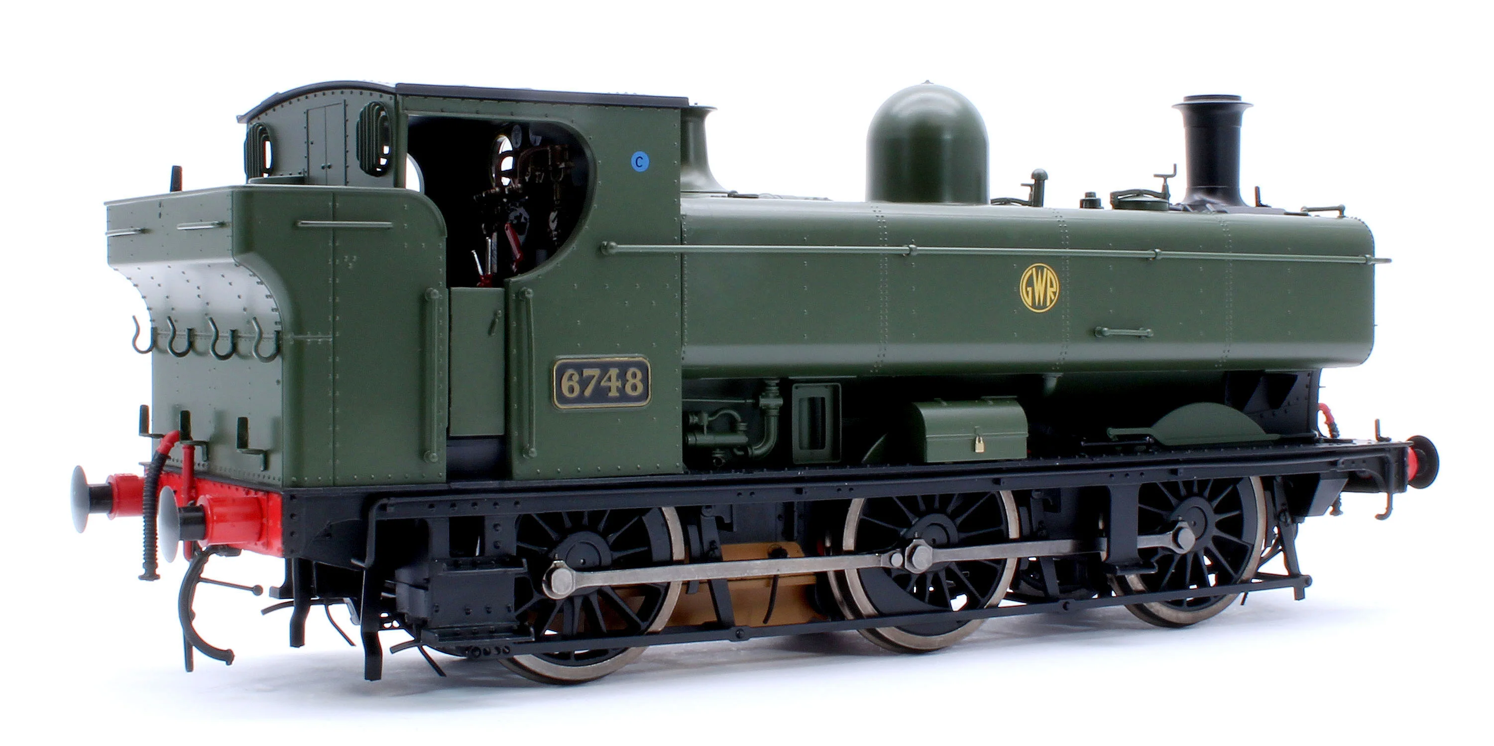 7S-007-014 Class 57xx Pannier GWR Shirtbutton Green 6748 - Steam Tank Locomotive - Image 4