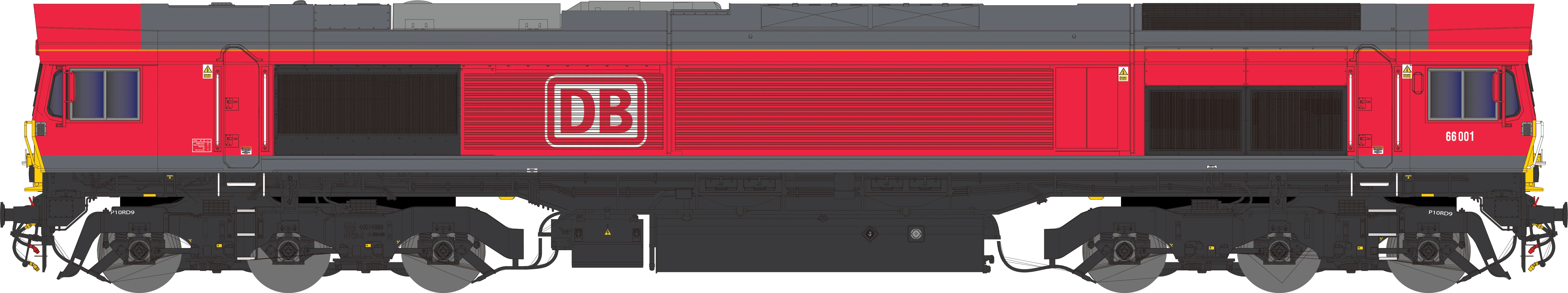 2D-066-001S Class 66 66001 DB Red Diesel Locomotive - DCC Sound