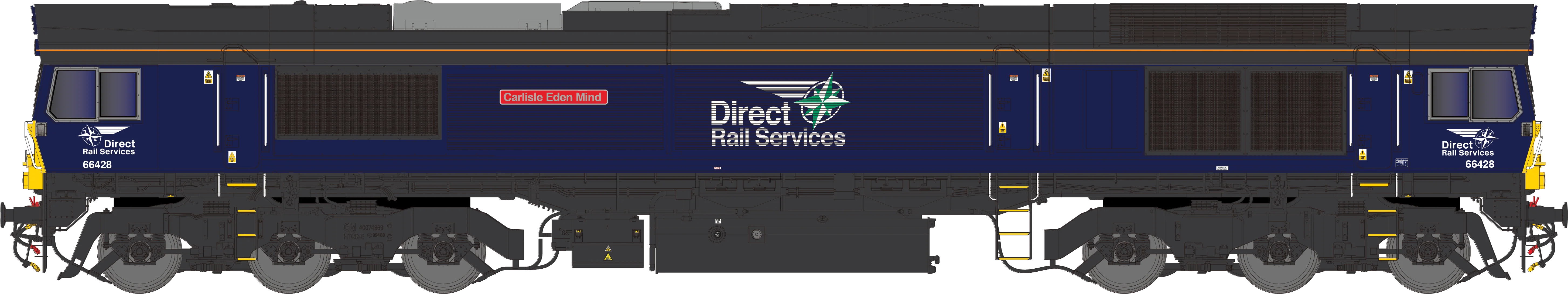 2D-066-008D Class 66 66428 "Carlisle Eden Mind" DRS Plain Blue Diesel Locomotive - DCC Fitted