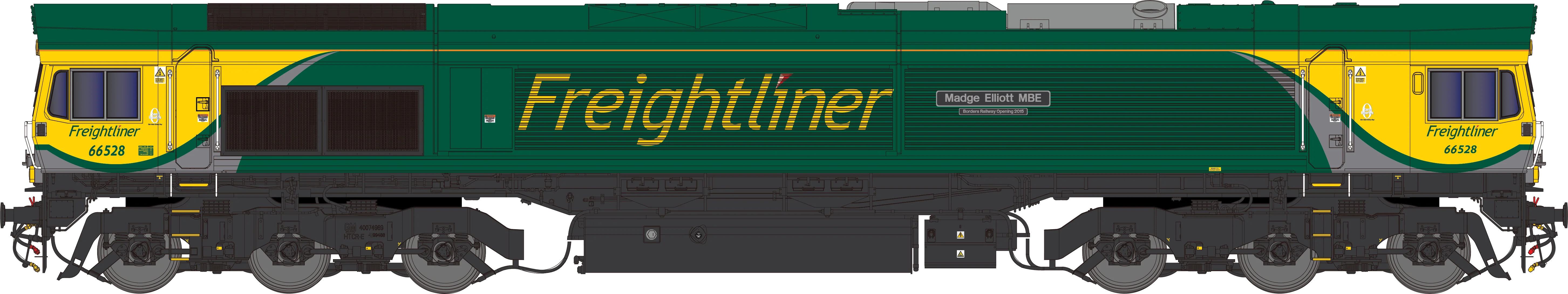 2D-066-004S Class 66 66528 "Madge Elliott MBE - Borders Railway Opening 2015" Freightliner Powerhaul Diesel Locomotive - DCC Sound
