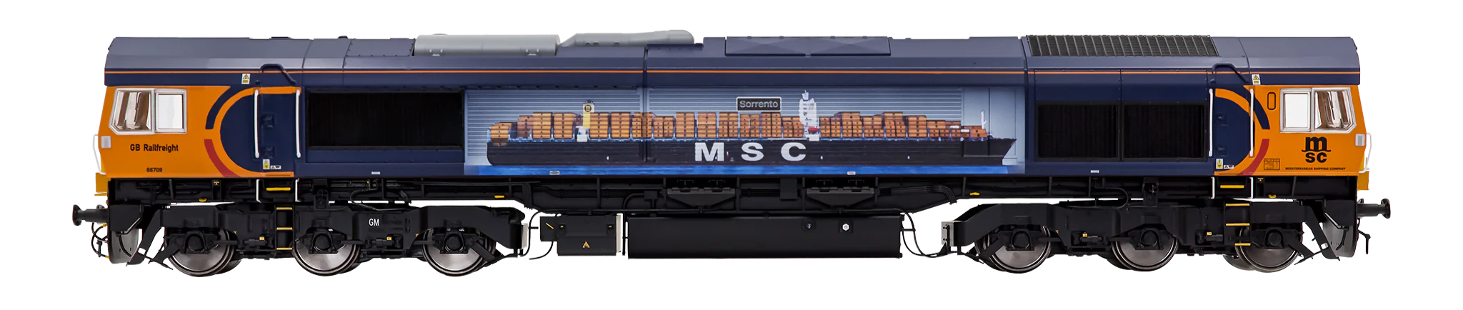 7D-066-003DS Class 66 709 GBRF Sorrento MSC Livery Diesel Locomotive - DCC Deluxe Sound Fitted - Image 5