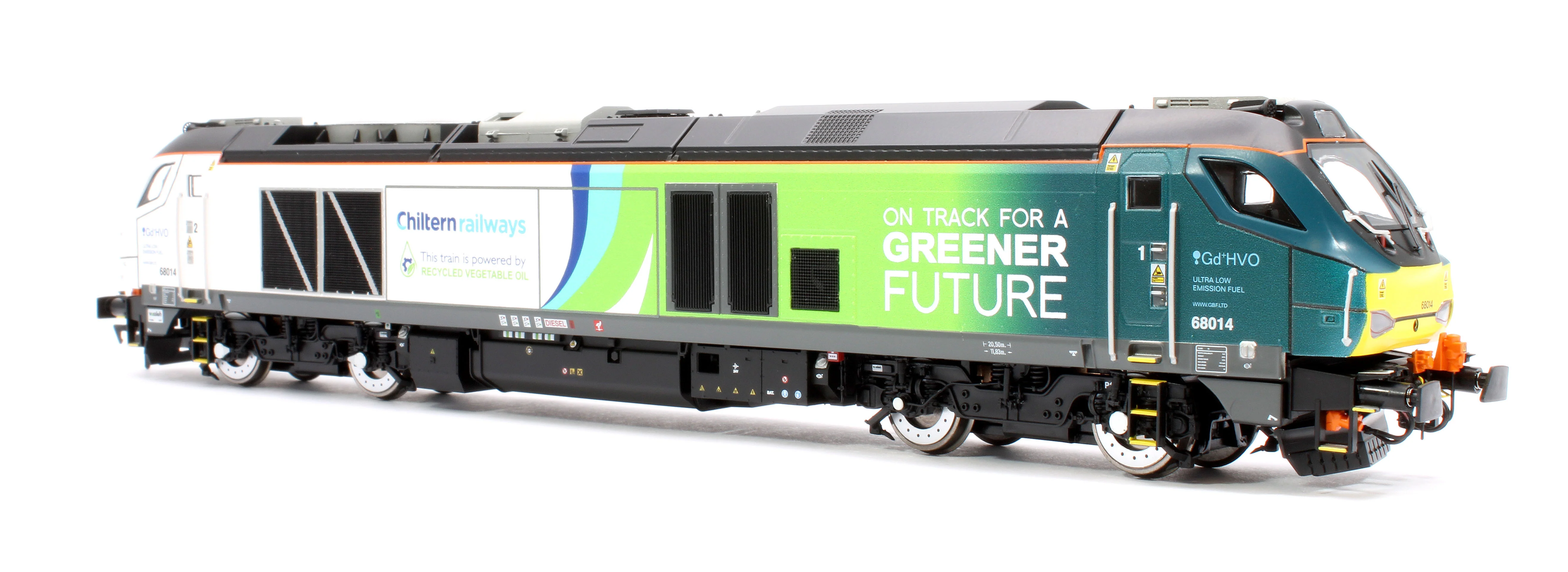4D-022-028 Class 68 68014 Chiltern Green Bio Fuel Livery Diesel Locomotive - Image 4