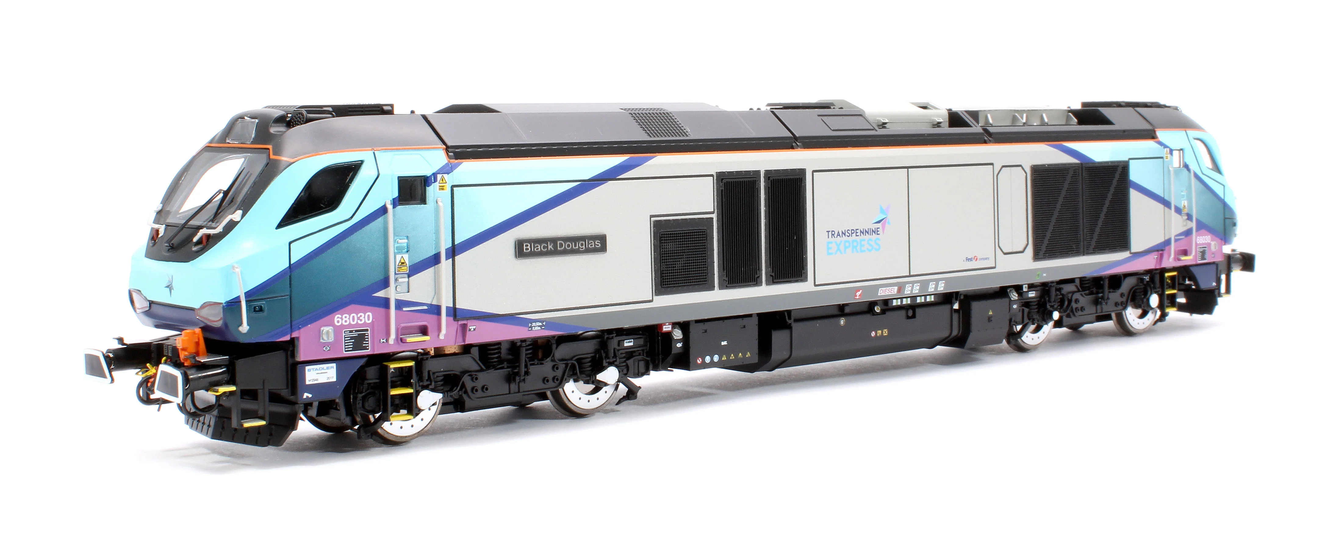 4D-022-025D Class 68 "Black Douglas" 68030 Transpenine Express Diesel Locomotive - DCC Fitted
