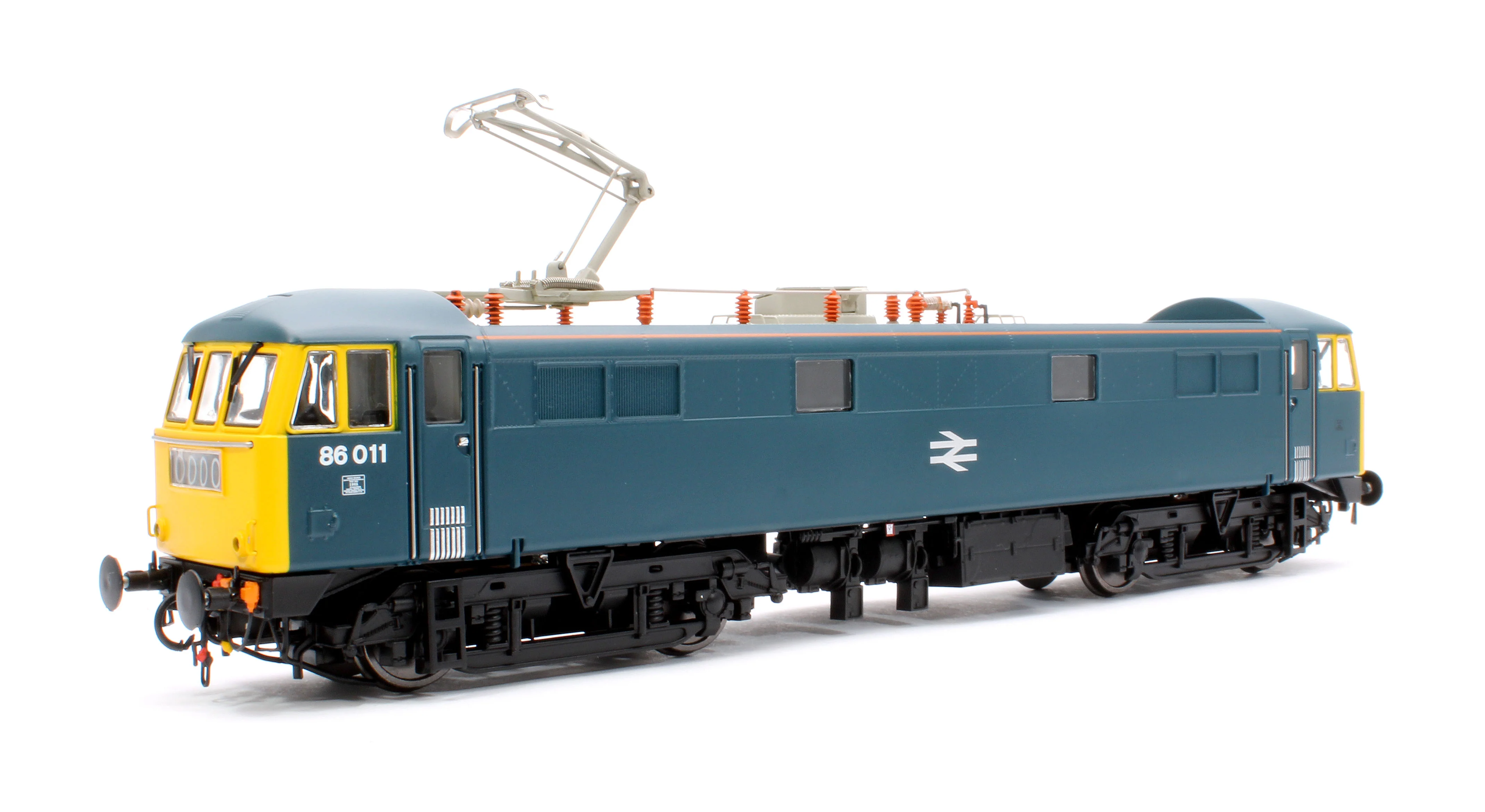 8659 Class 86 BR Rail Blue 86011 with FYE, Orange Cantrail Warning Stripe (Faiveley Pantograph) (V3a) Electric Locomotive