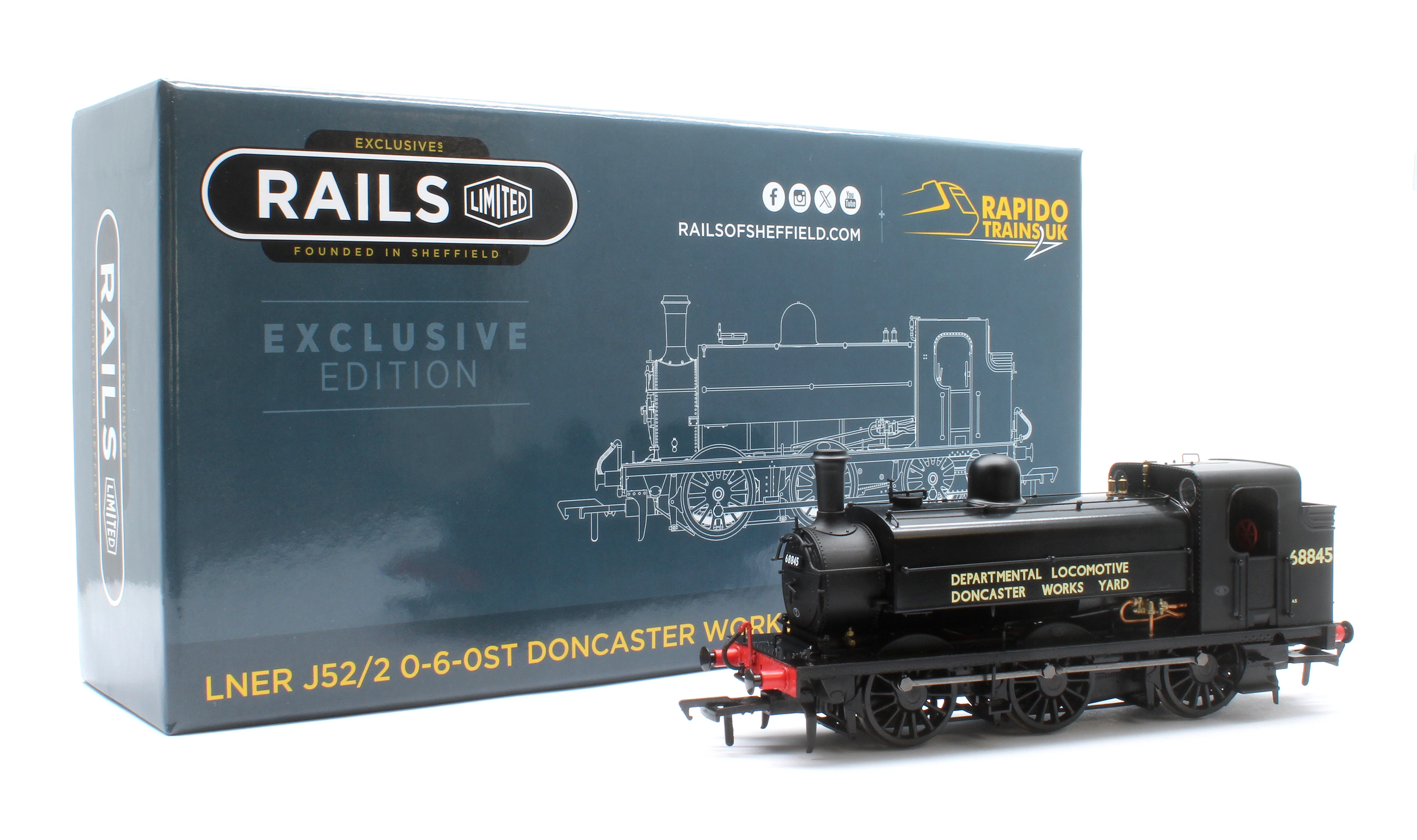 958513 Class J52/2 Doncaster Works Yard Black 0-6-0 Steam Tank Locomotive No.68845 - DCC Sound - Image 11