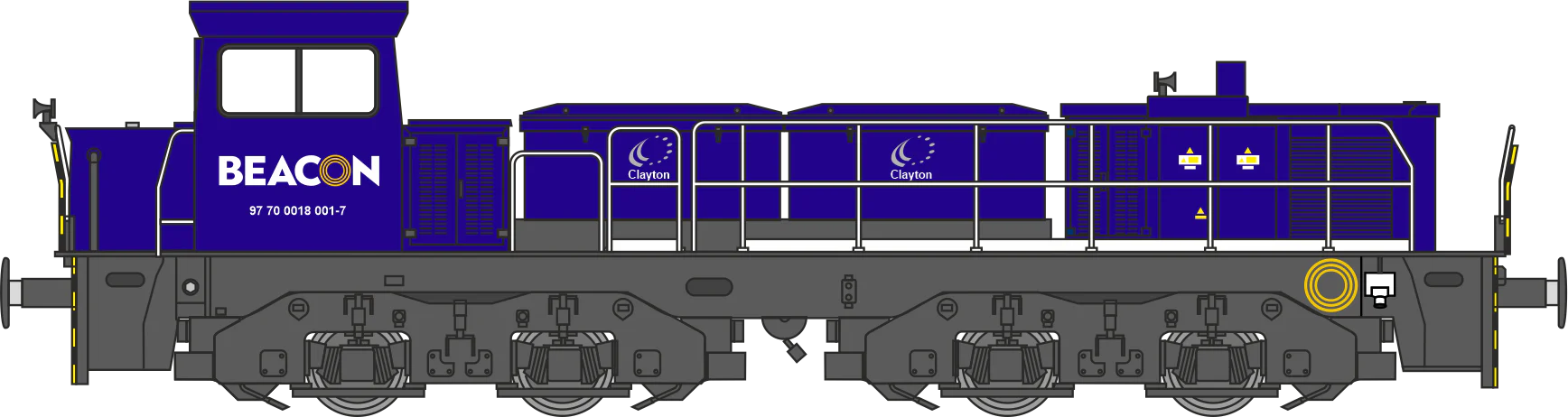 RT-CL18-BE-006 Clayton Class 18 (18006-15) / CBD90 Beacon Rail Hybrid Battery Diesel Locomotive (BMAC Light Cluster) - Image 5