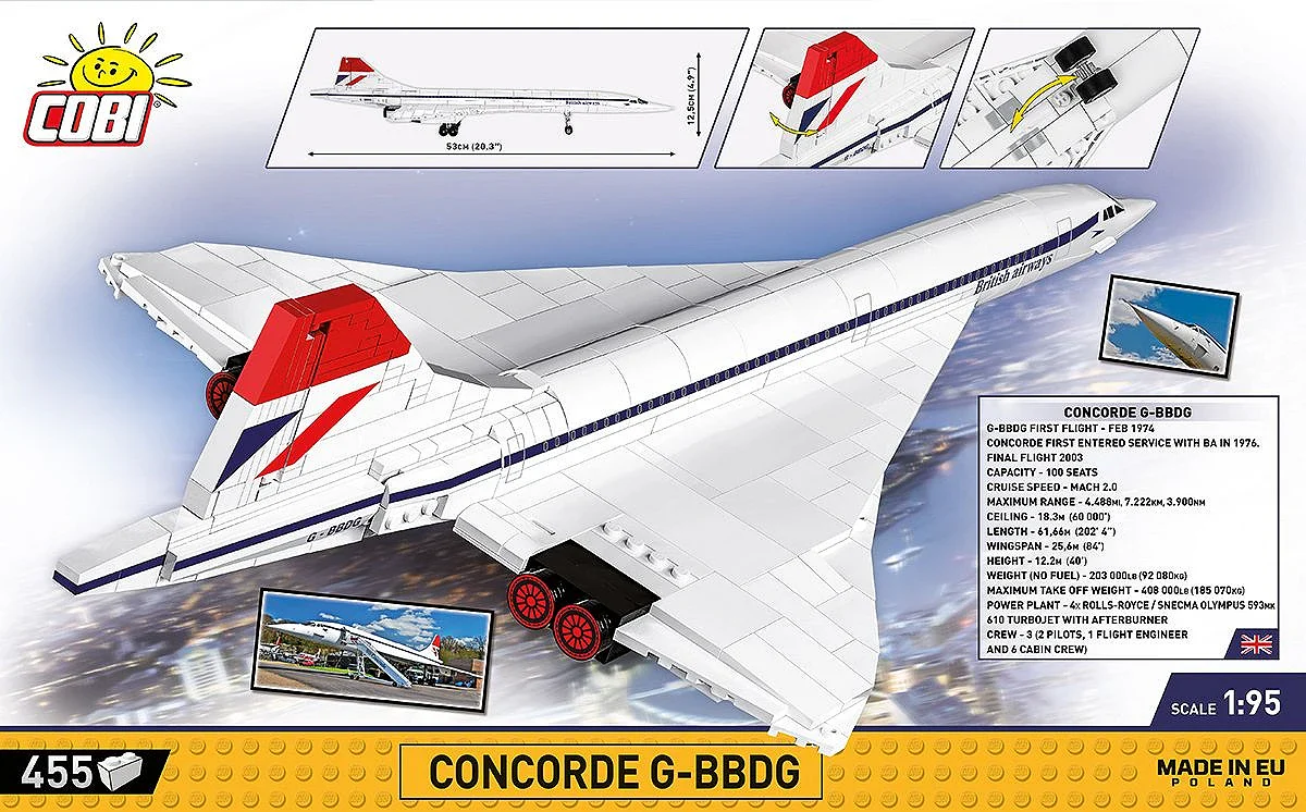 COB1917 Concorde G-BBDG (455 pcs) Model Kit - Image 4
