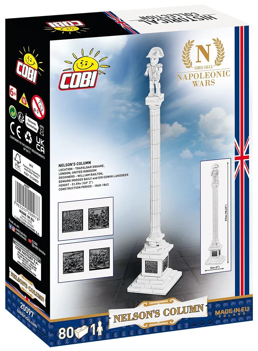 COB20097 Nelson's Column Trafalgar (85 pcs) Model Kit - Image 8