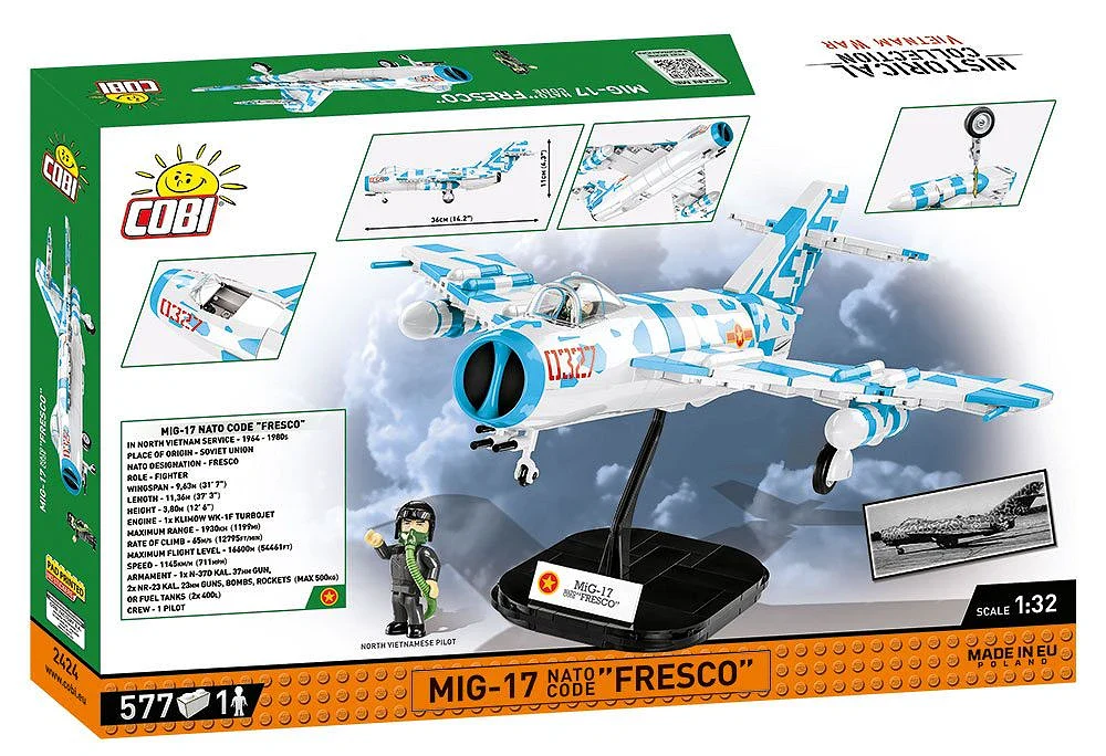 COB2424 MIG-17 NATO Code F Vietnam War (577 pcs) Model Kit - Image 13