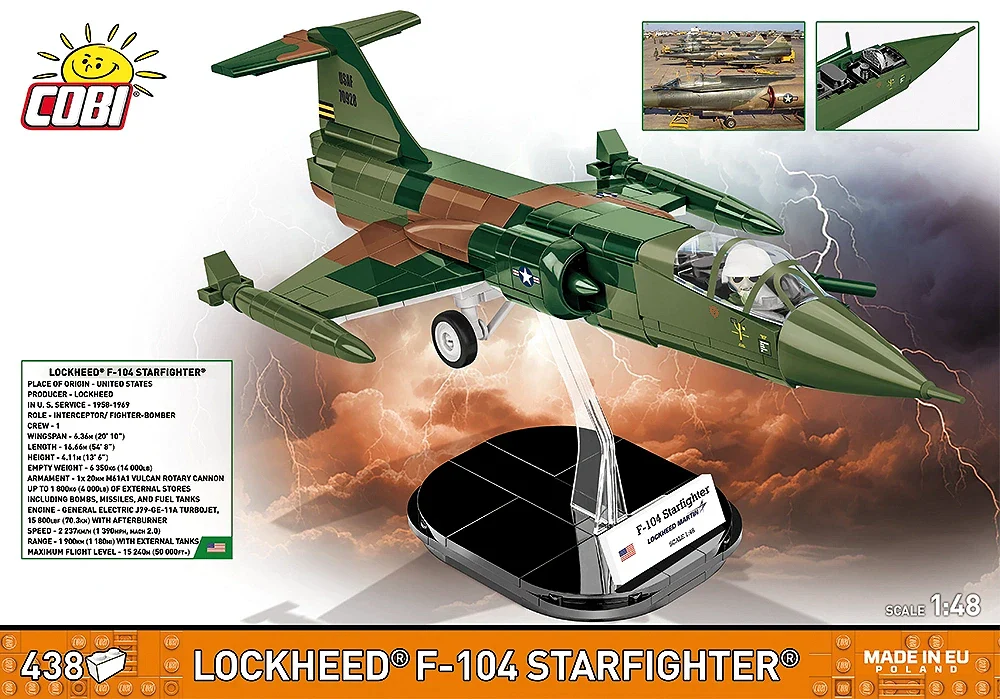 COB2426 Lockheed F-104 Starfighter Vietnam War (430 pcs) Model Kit - Image 3