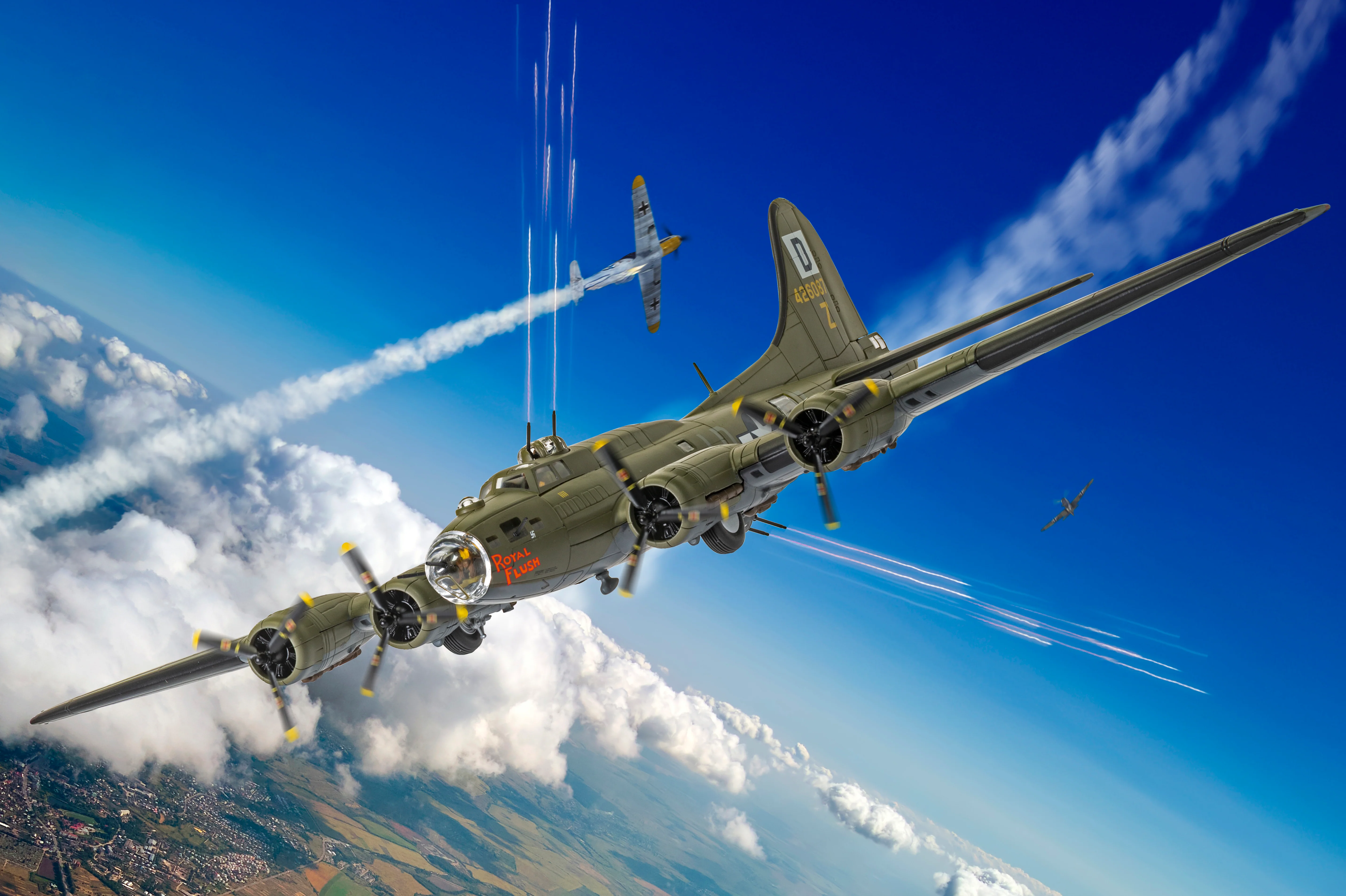 AA33322 B-17F Flying Fortress - 'Royal Flush' - Lt Robert "Rosie" Rosenthal, 100th BG, 8th Air Force