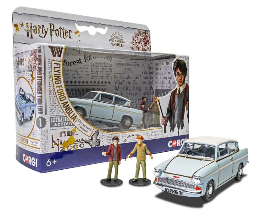 CC99725 Harry Potter Flying Ford Anglia with Harry Potter and Ron Weasley Figurines - Image 2