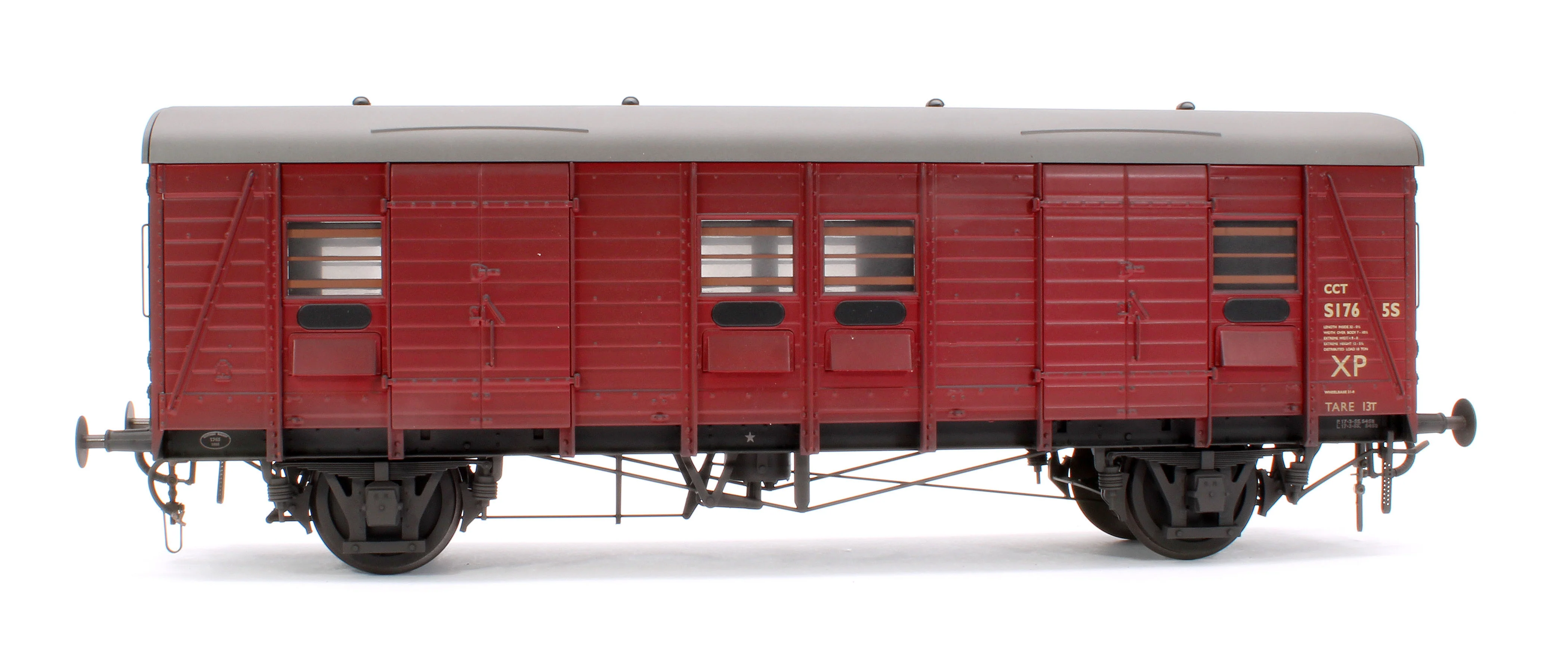 9171 Covered Carriage Truck (CCT) S1765S BR Crimson (even planks) - Weathered - Image 2