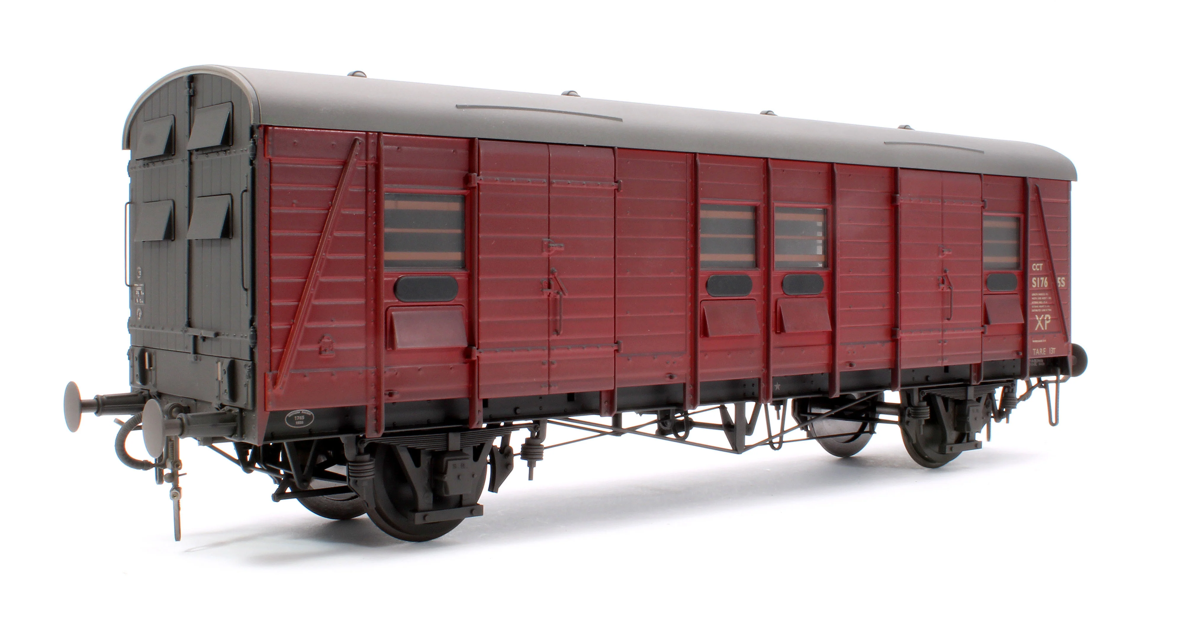 9171 Covered Carriage Truck (CCT) S1765S BR Crimson (even planks) - Weathered - Image 3