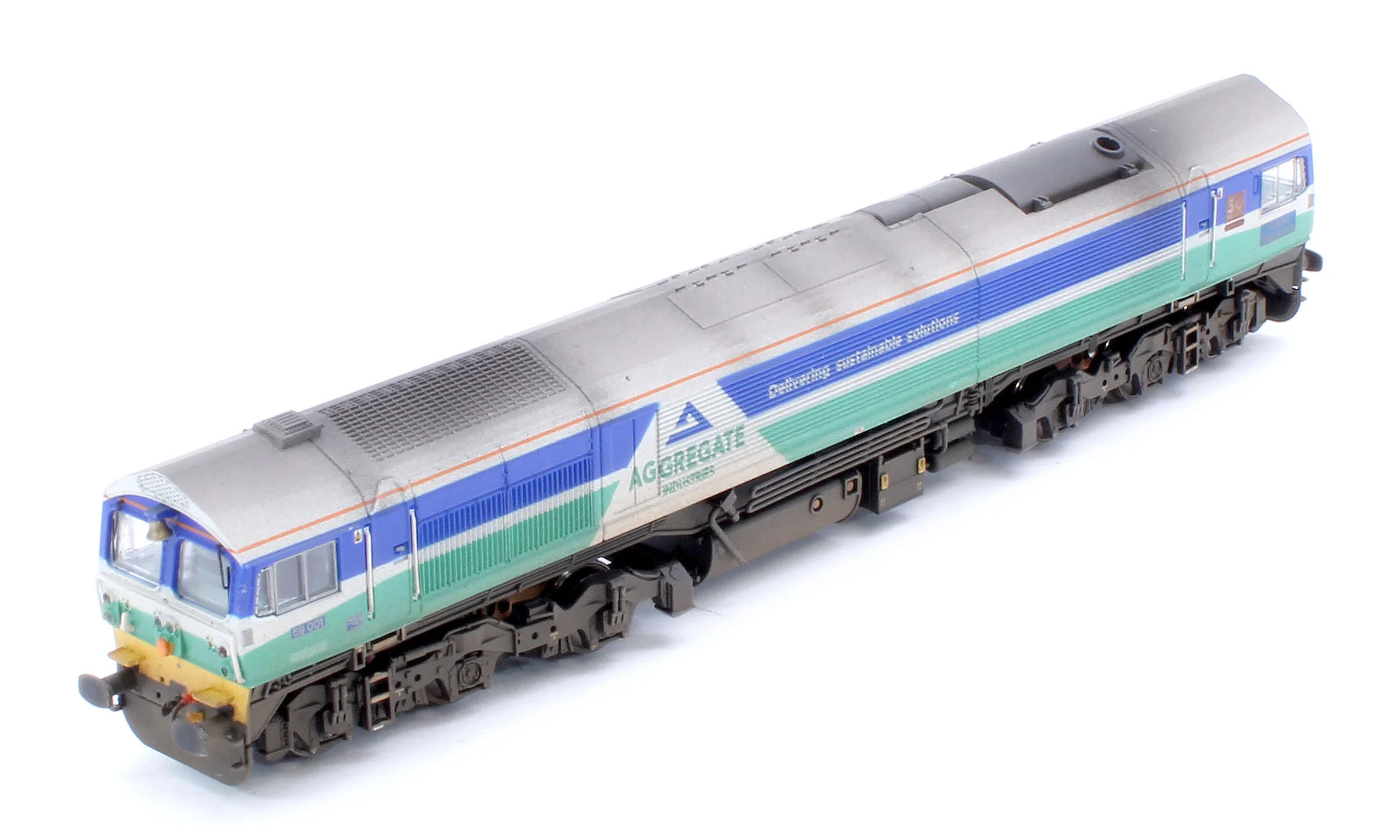 2D-005-005W Custom Weathered Class 59 59001 Aggregate Industries Yeoman Endeavour Diesel Locomotive - Image 10