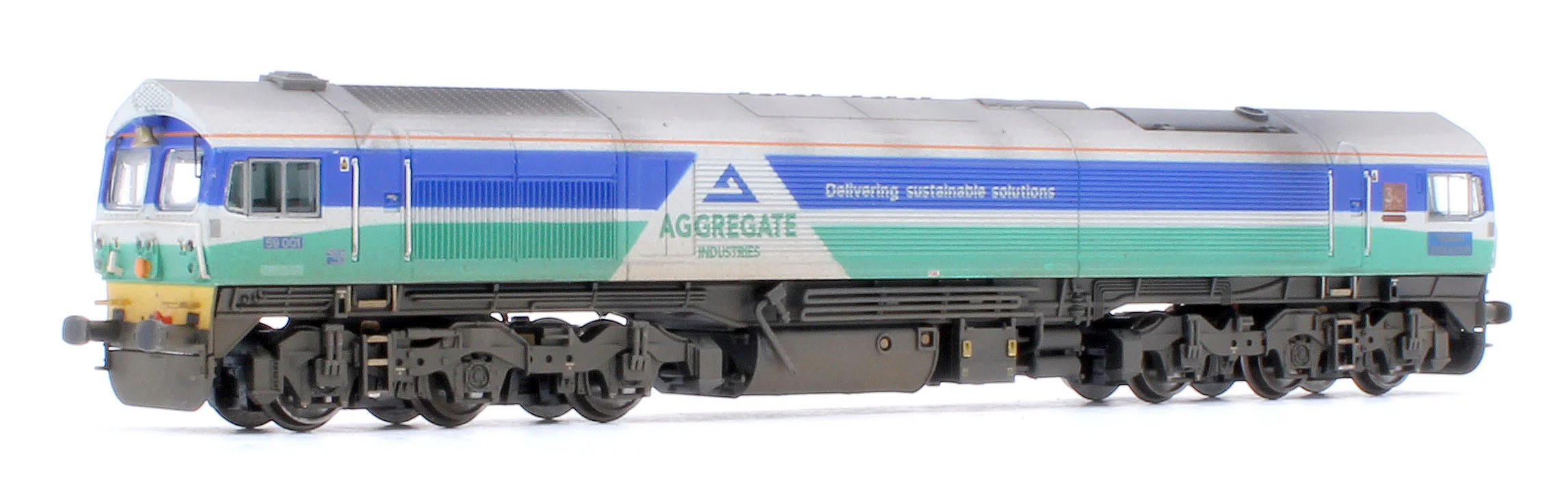 2D-005-005W Custom Weathered Class 59 59001 Aggregate Industries Yeoman Endeavour Diesel Locomotive - Image 4