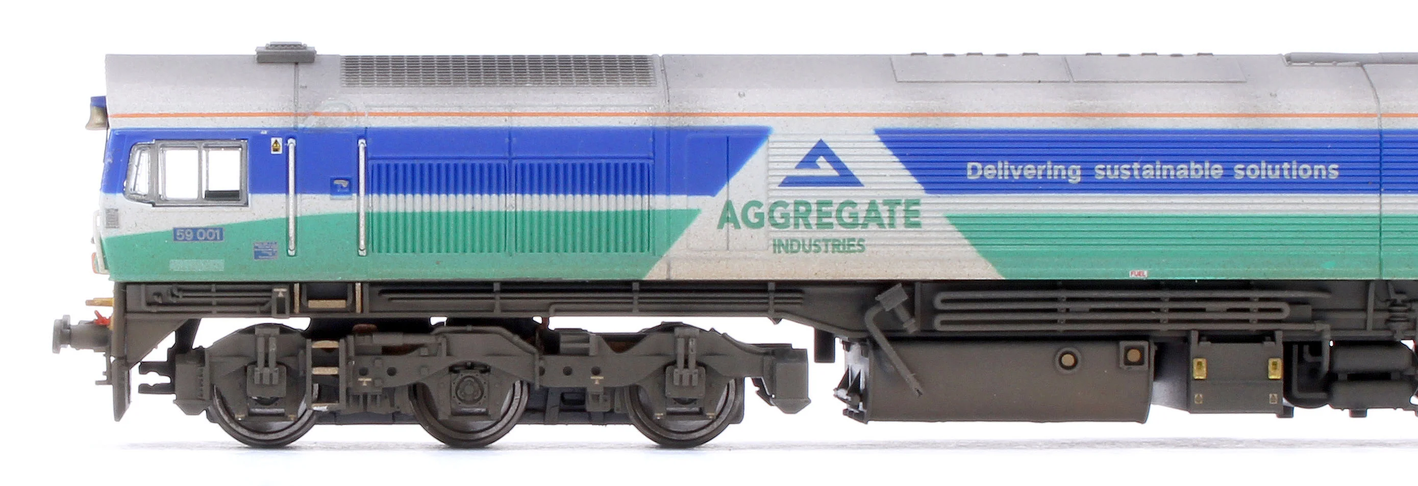 2D-005-005W Custom Weathered Class 59 59001 Aggregate Industries Yeoman Endeavour Diesel Locomotive - Image 6