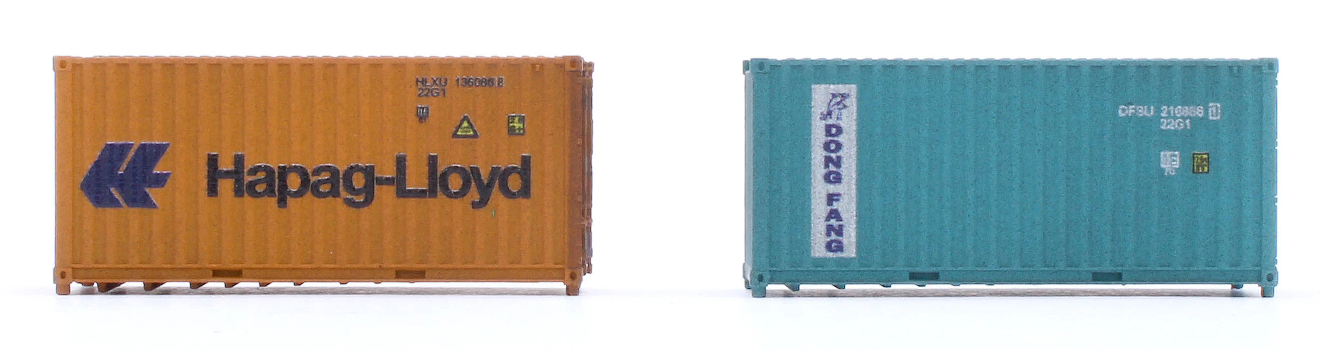 2F-028-207 20ft Container Set (2) Hapag-Lloyd/Dong Fang - Weathered - Image 3