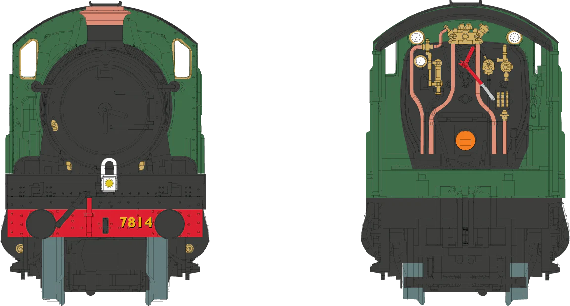 2S-001-006D 4-6-0 Fringford Manor 7814 Green Shirt GWR Steam Locomotive - DCC Fitted - Image 3