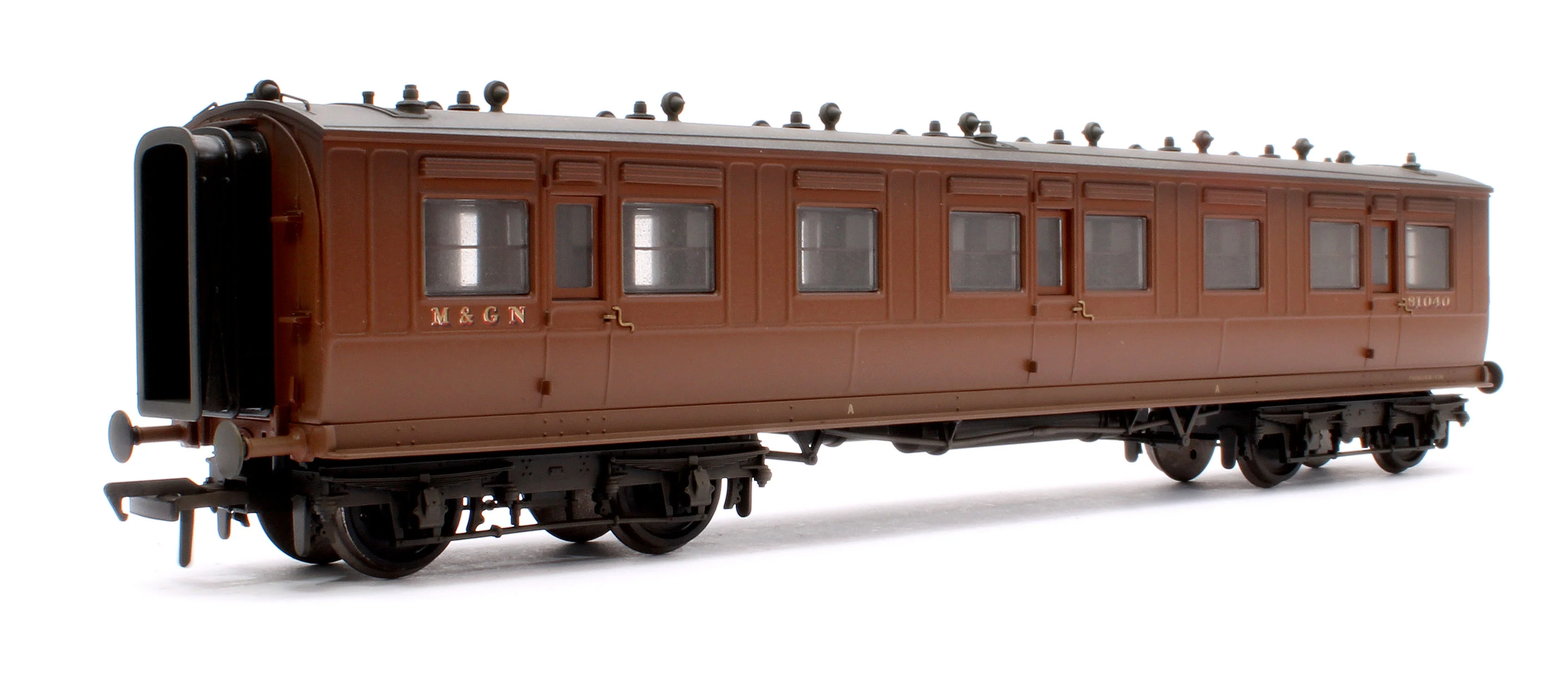 39-871AW Custom Weathered LNWR 50ft Arc Roof Third Corridor M&GN Brown No.81040 - Image 3