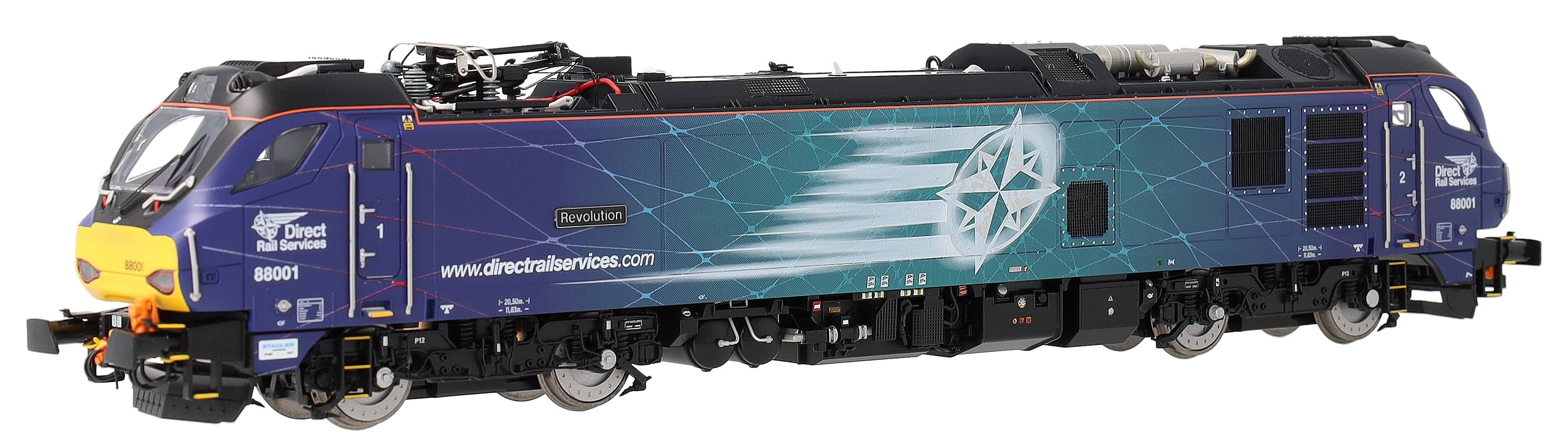 4D-088-001S Class 88 'Revolution' 88001 DRS Electro-Diesel Locomotive (DCC Sound & Working Pantograph)