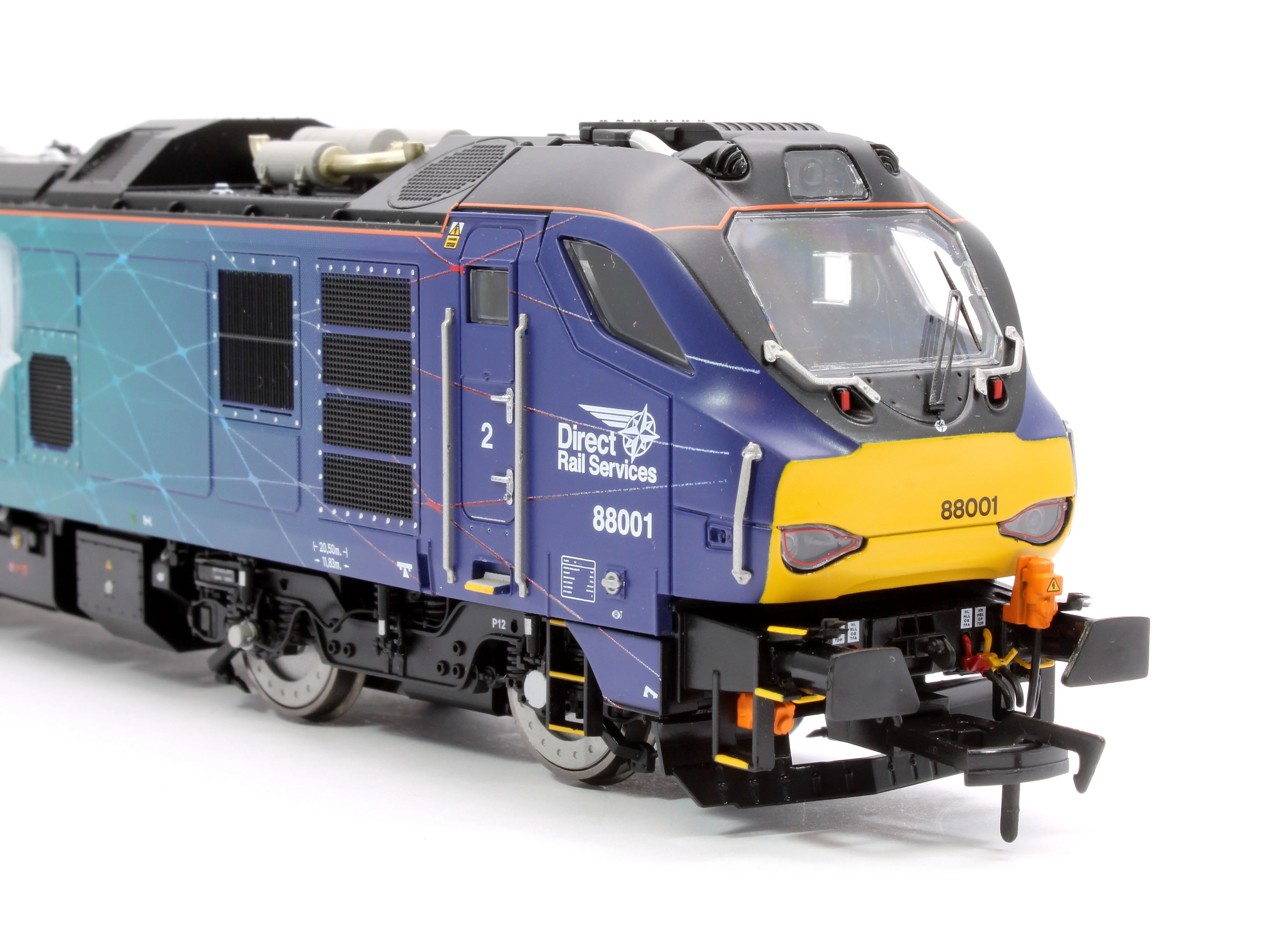 4D-088-001S Class 88 'Revolution' 88001 DRS Electro-Diesel Locomotive (DCC Sound & Working Pantograph) - Image 10