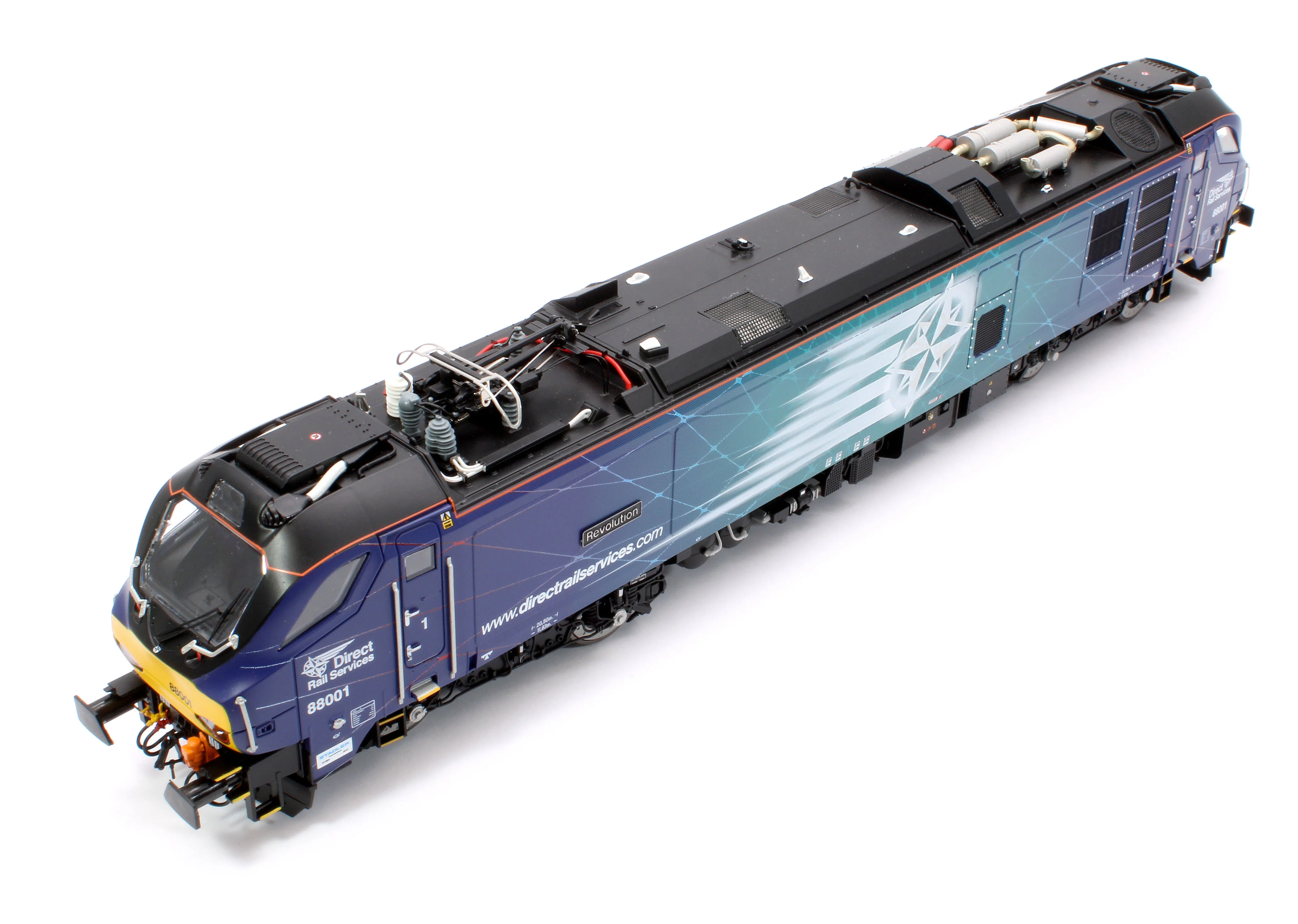 4D-088-001S Class 88 'Revolution' 88001 DRS Electro-Diesel Locomotive (DCC Sound & Working Pantograph) - Image 12