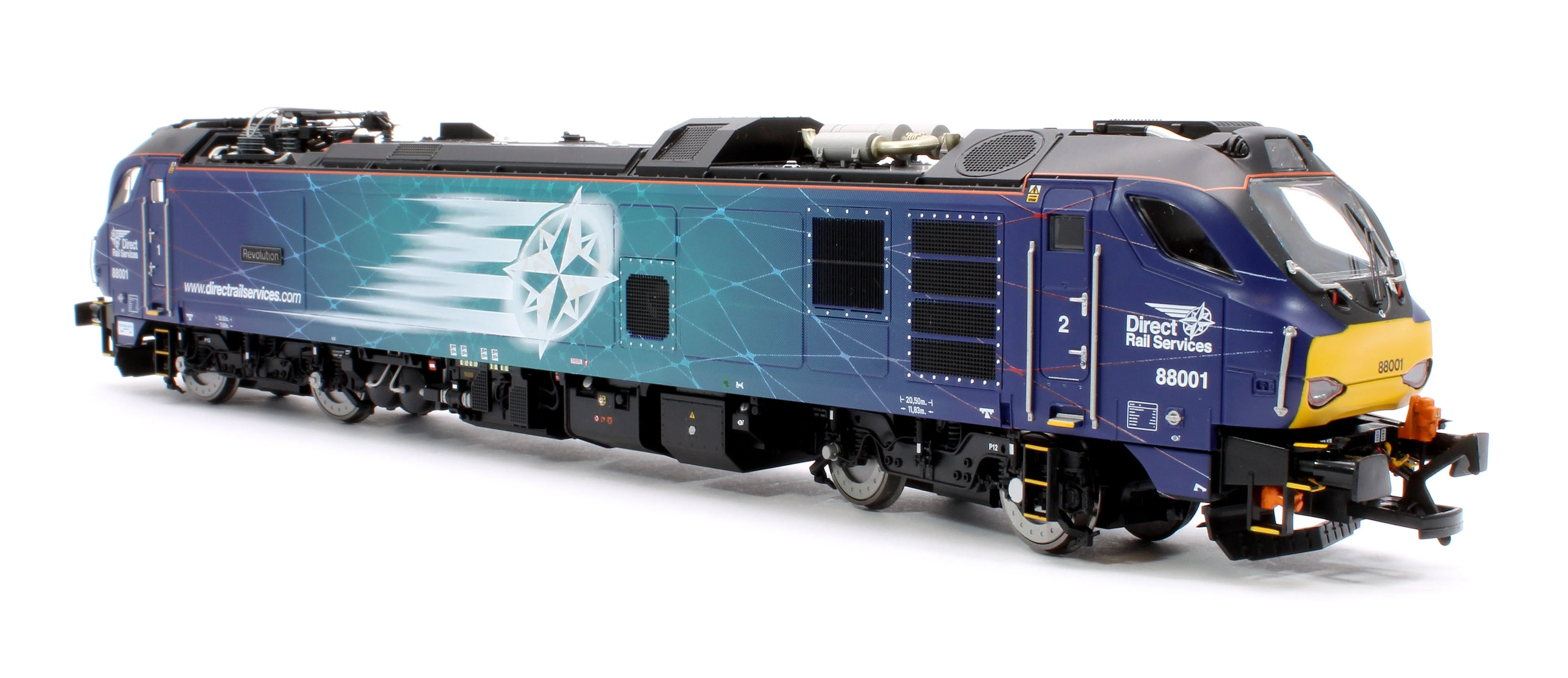 4D-088-001S Class 88 'Revolution' 88001 DRS Electro-Diesel Locomotive (DCC Sound & Working Pantograph) - Image 2