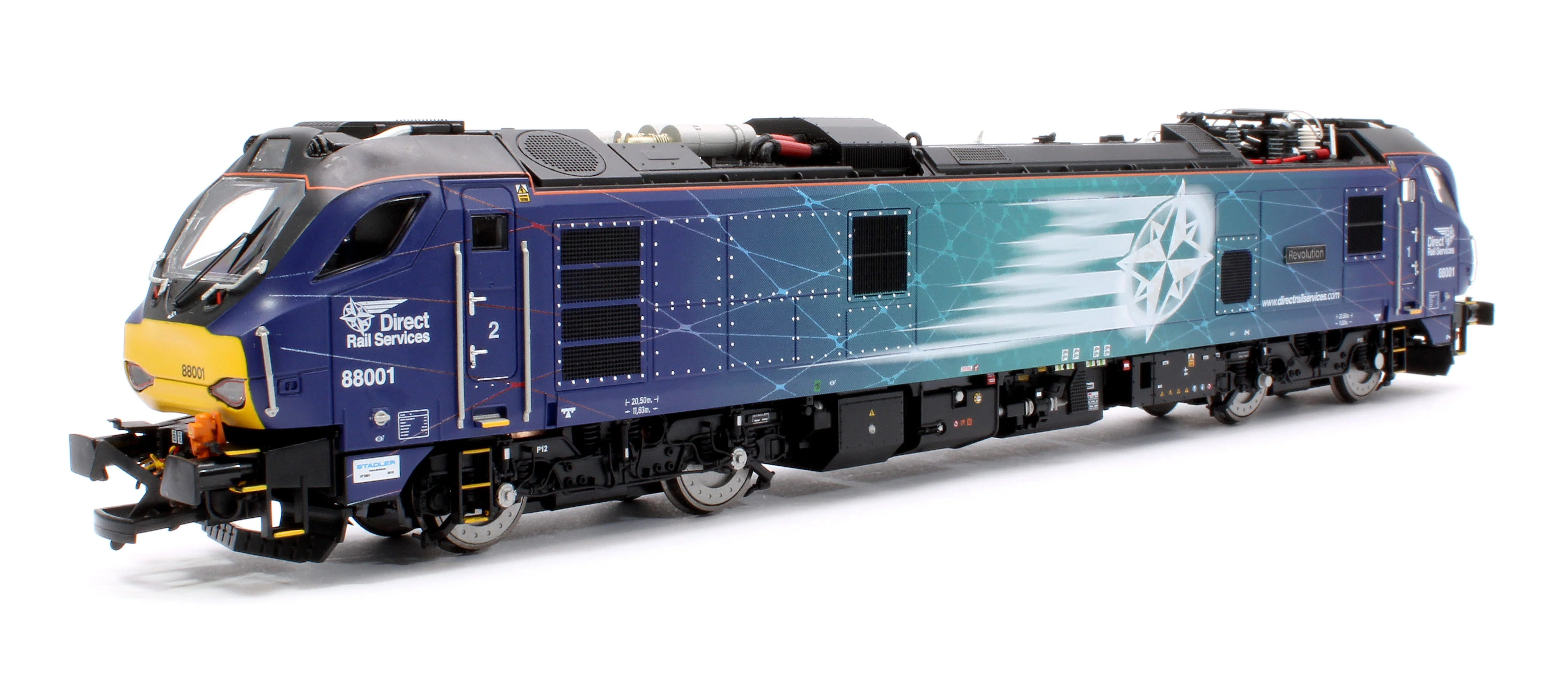 4D-088-001S Class 88 'Revolution' 88001 DRS Electro-Diesel Locomotive (DCC Sound & Working Pantograph) - Image 3