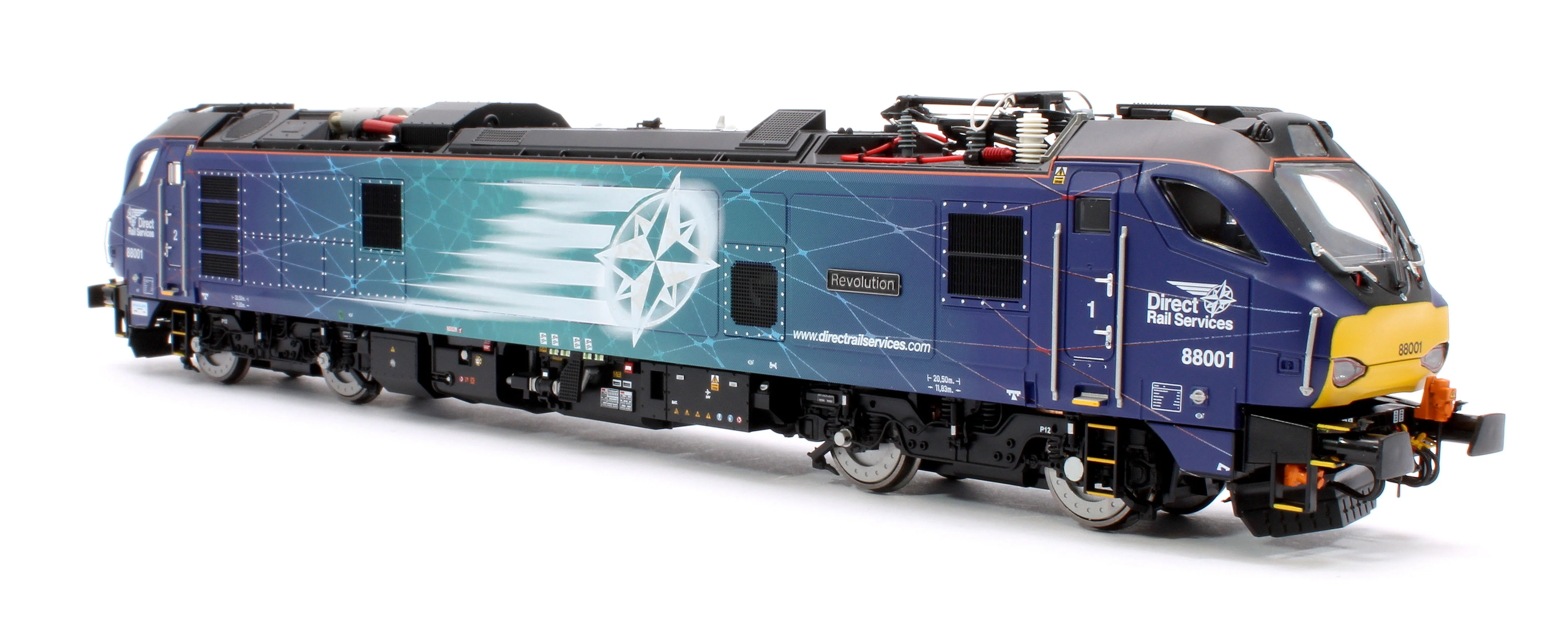 4D-088-001S Class 88 'Revolution' 88001 DRS Electro-Diesel Locomotive (DCC Sound & Working Pantograph) - Image 4