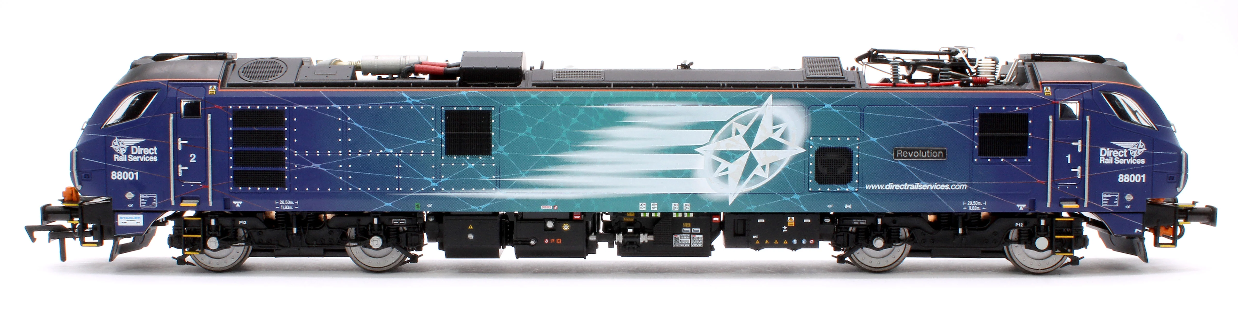 4D-088-001S Class 88 'Revolution' 88001 DRS Electro-Diesel Locomotive (DCC Sound & Working Pantograph) - Image 5