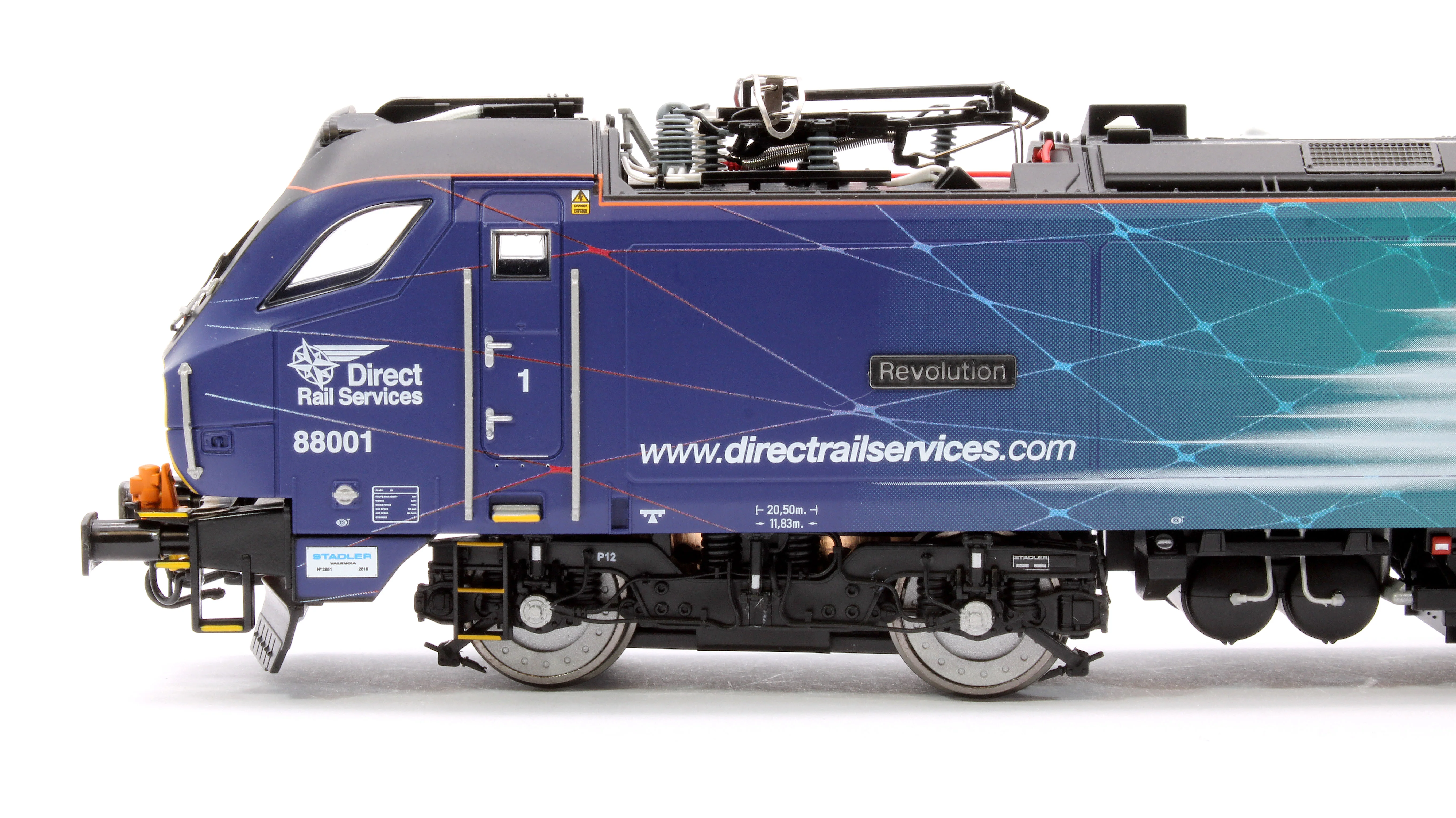 4D-088-001S Class 88 'Revolution' 88001 DRS Electro-Diesel Locomotive (DCC Sound & Working Pantograph) - Image 7