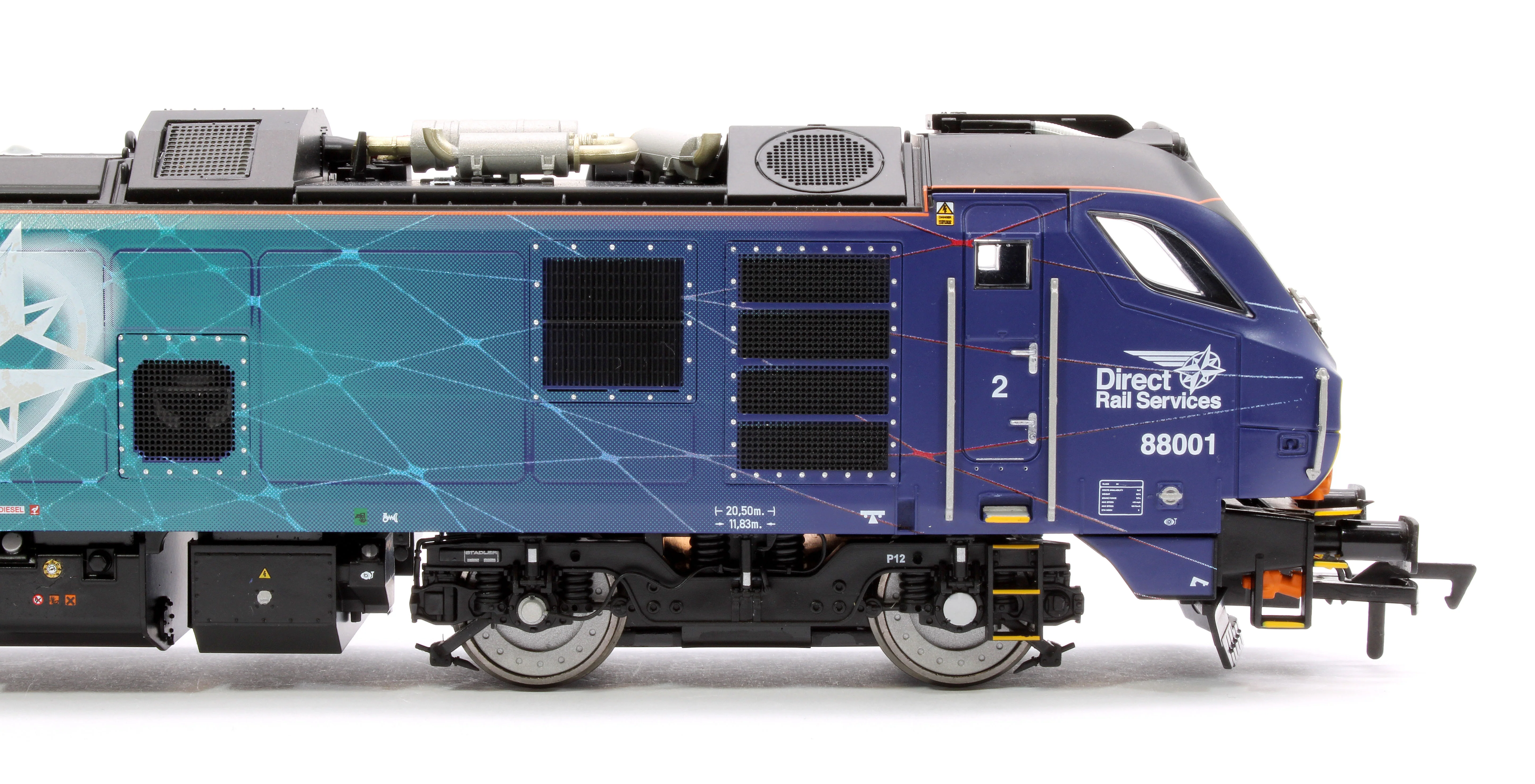 4D-088-001S Class 88 'Revolution' 88001 DRS Electro-Diesel Locomotive (DCC Sound & Working Pantograph) - Image 8