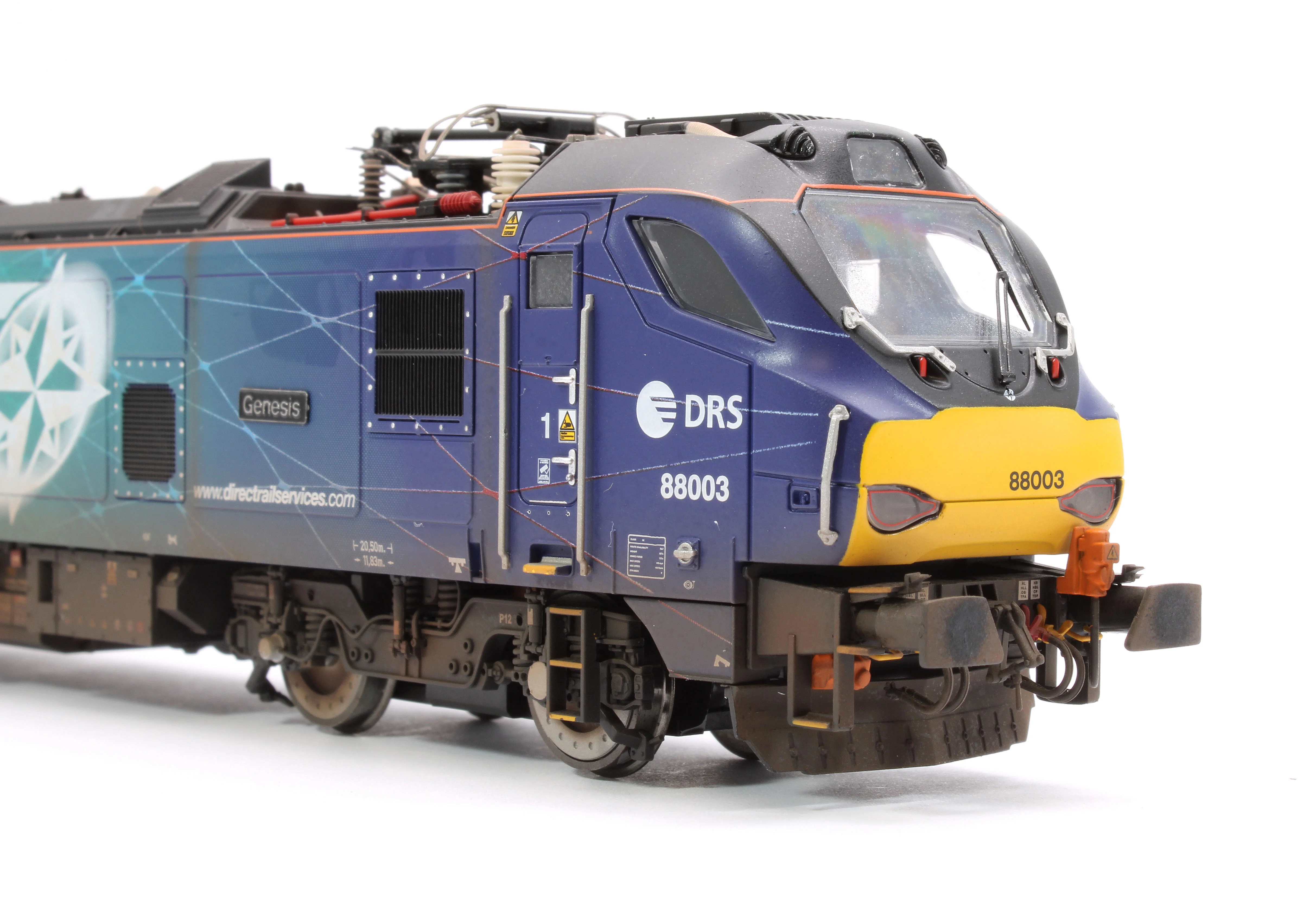 4D-088-002SW Highly Detailed Premium Weathered Class 88 'Genesis' 88003 DRS Electro-Diesel Locomotive (DCC Sound & Working Pantograph) - Image 10