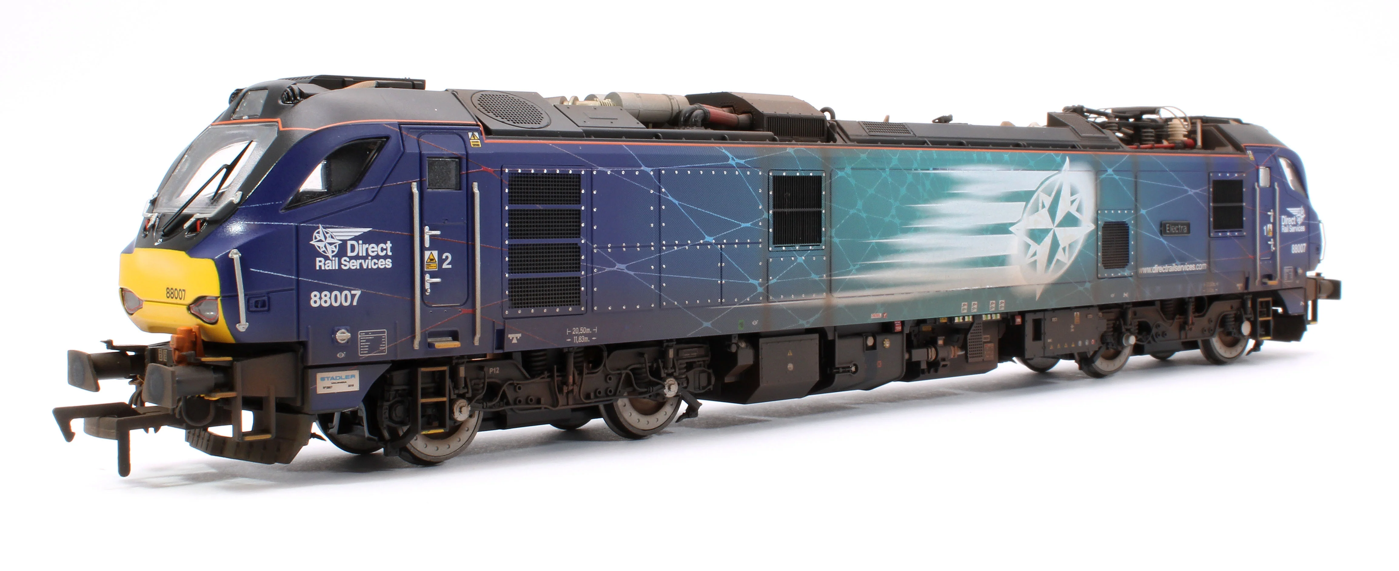 4D-088-003W Highly Detailed Premium Weathered Class 88 'Electra' 88007 DRS Electro-Diesel Locomotive - Image 3