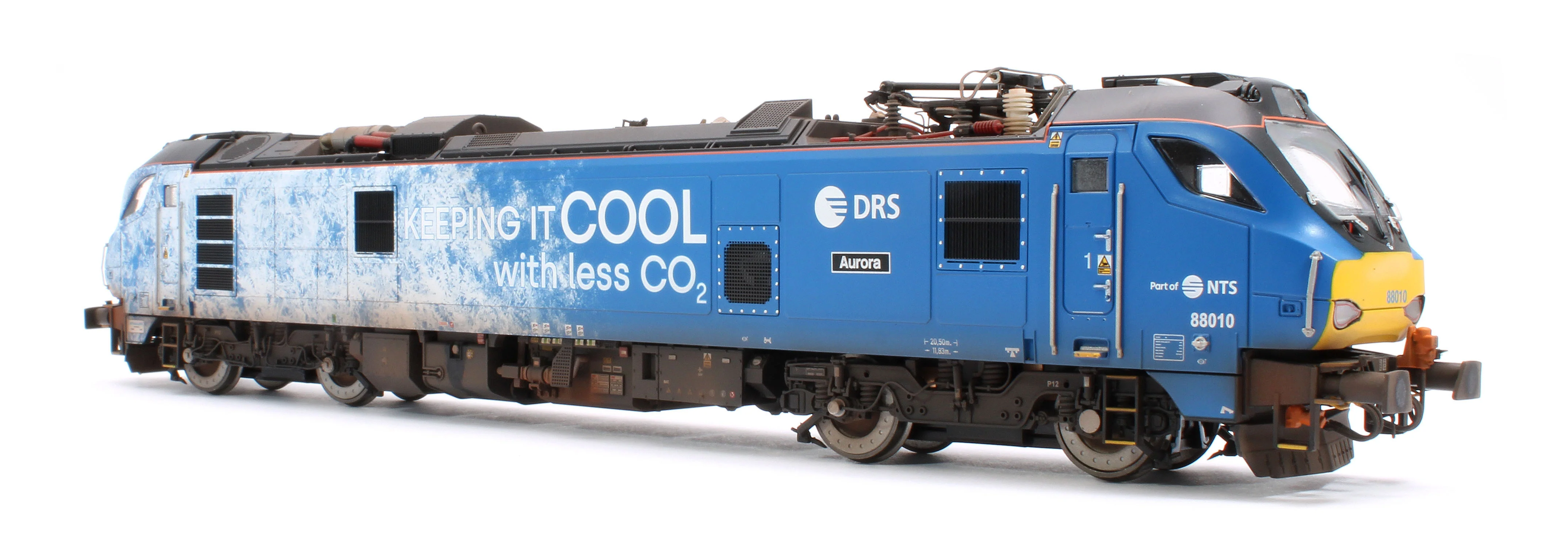 4D-088-004SW Highly Detailed Premium Weathered Class 88 'Aurora' 88010 DRS Refrigerated Rail Electro-Diesel Locomotive (DCC Sound & Working Pantograph) - Image 4