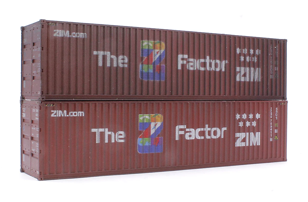 4F-028-153 40 Ft High Cube Container ZIM 769411-4/727809-8 Twin Pack - Weathered - Image 3