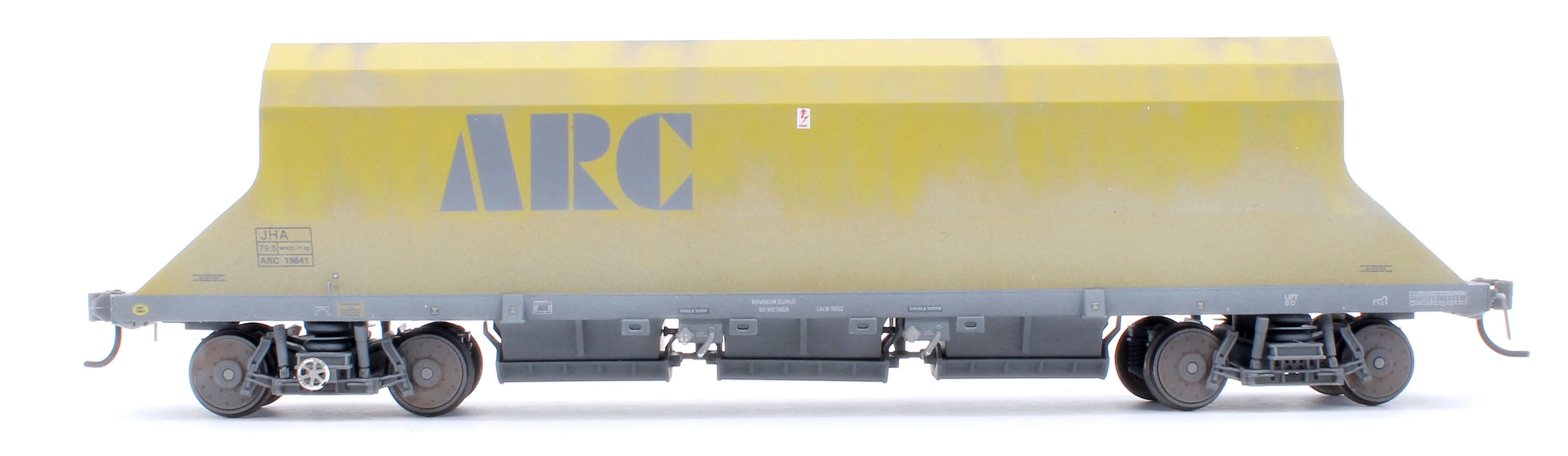 4F-081-001W Pre-Owned Custom Weathered P & D JHA (end hopper) ARC Olive & Grey 17912 - Image 4