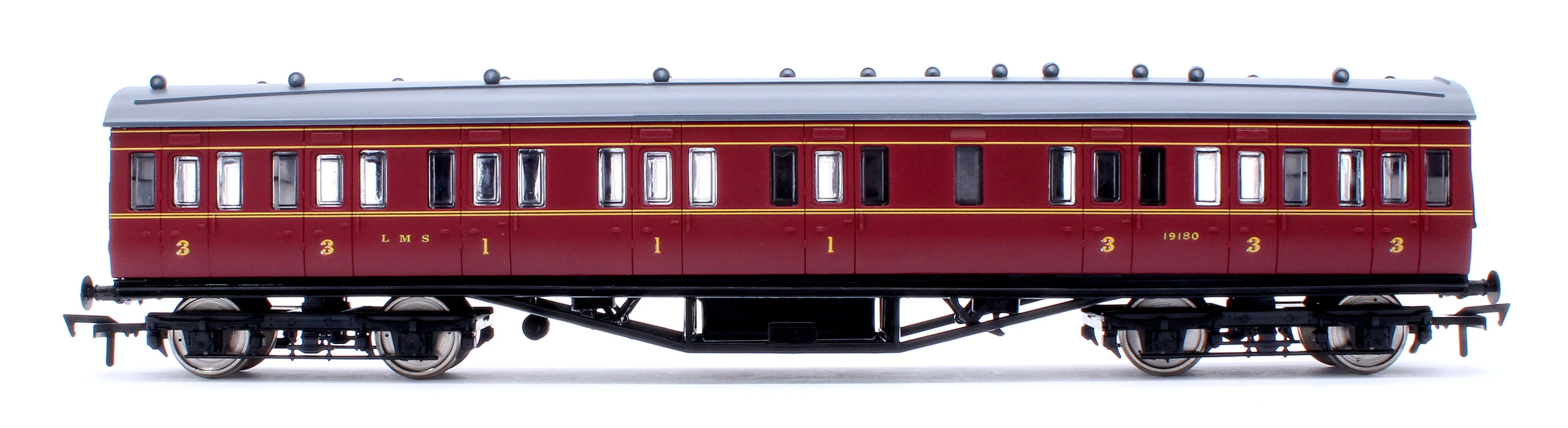 4P-010-101 57ft Stanier Non-Corridor Composite 19180 LMS Lined Maroon - Image 2