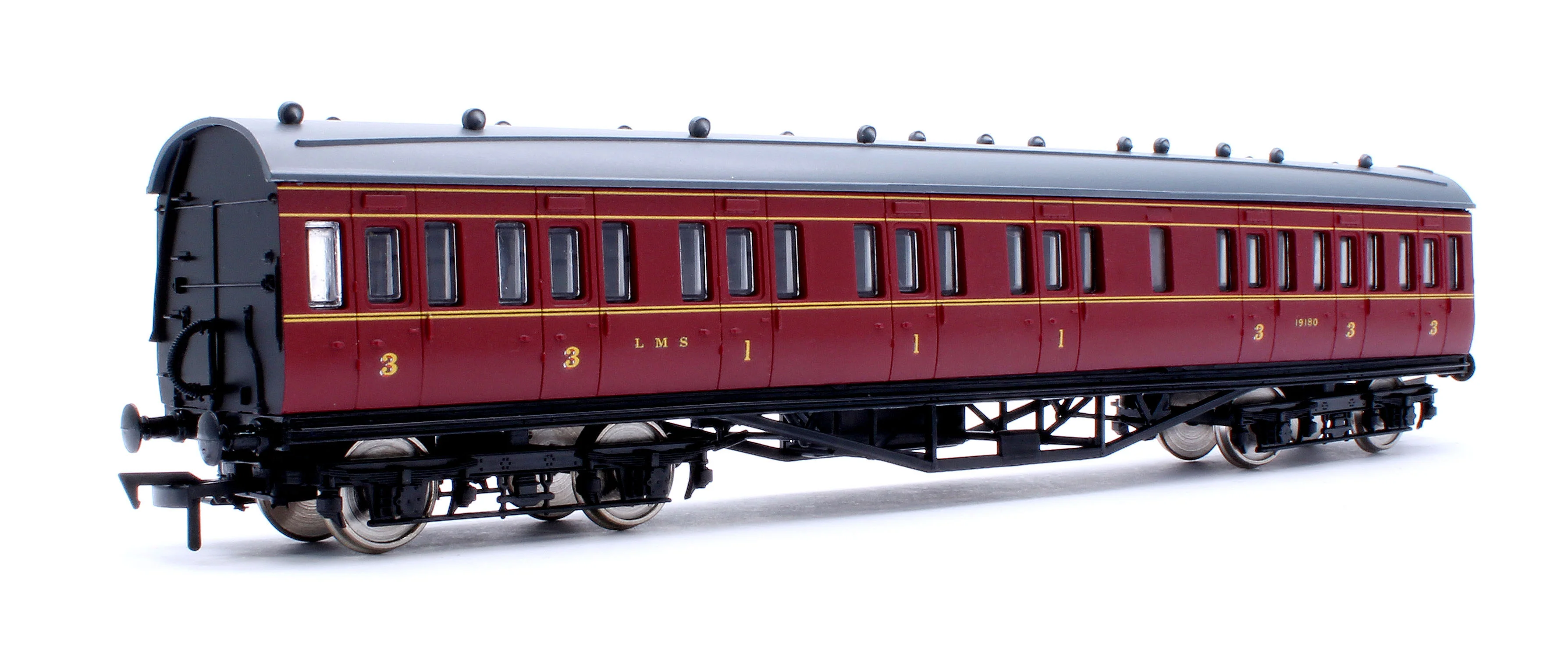 4P-010-101 57ft Stanier Non-Corridor Composite 19180 LMS Lined Maroon - Image 3