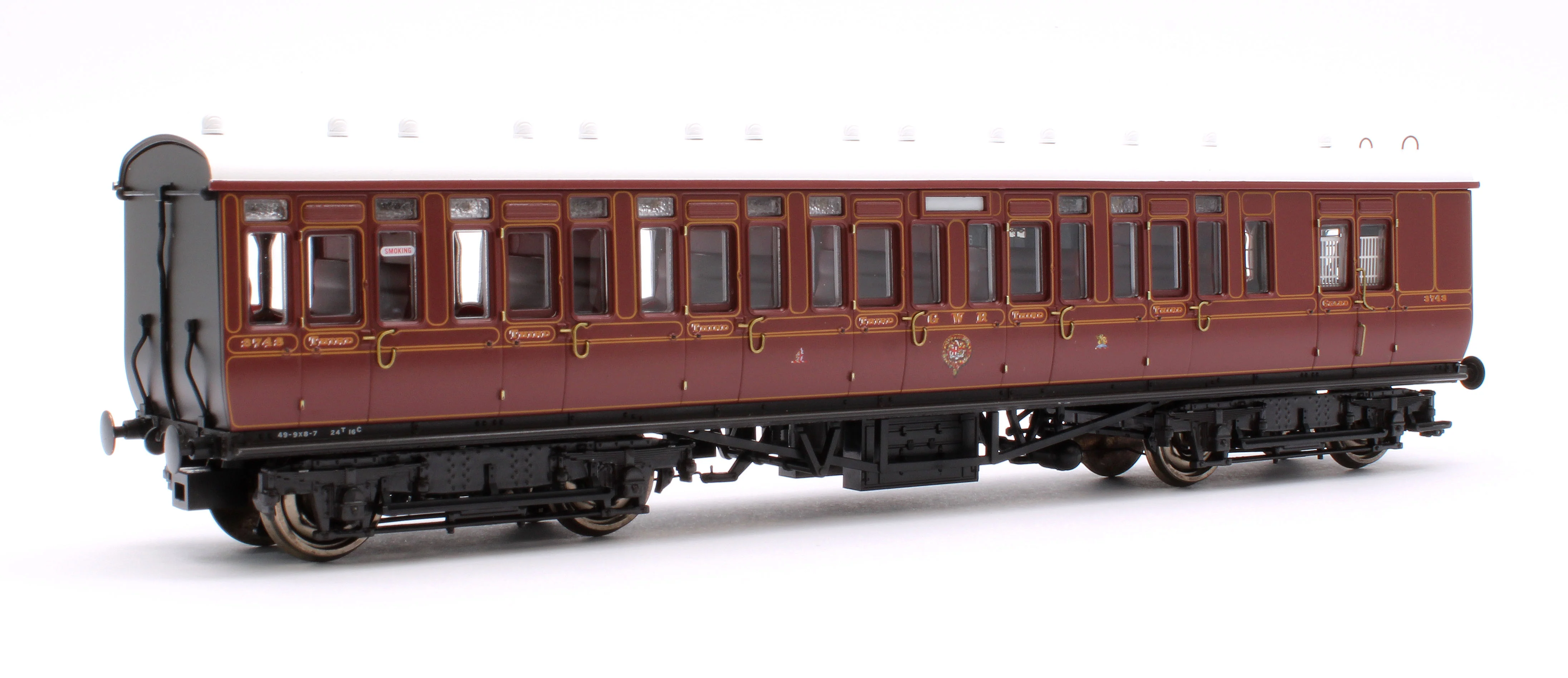 4P-020-002 GWR Toplight Mainline City Lined Crimson Third Brake 3748 Set 1